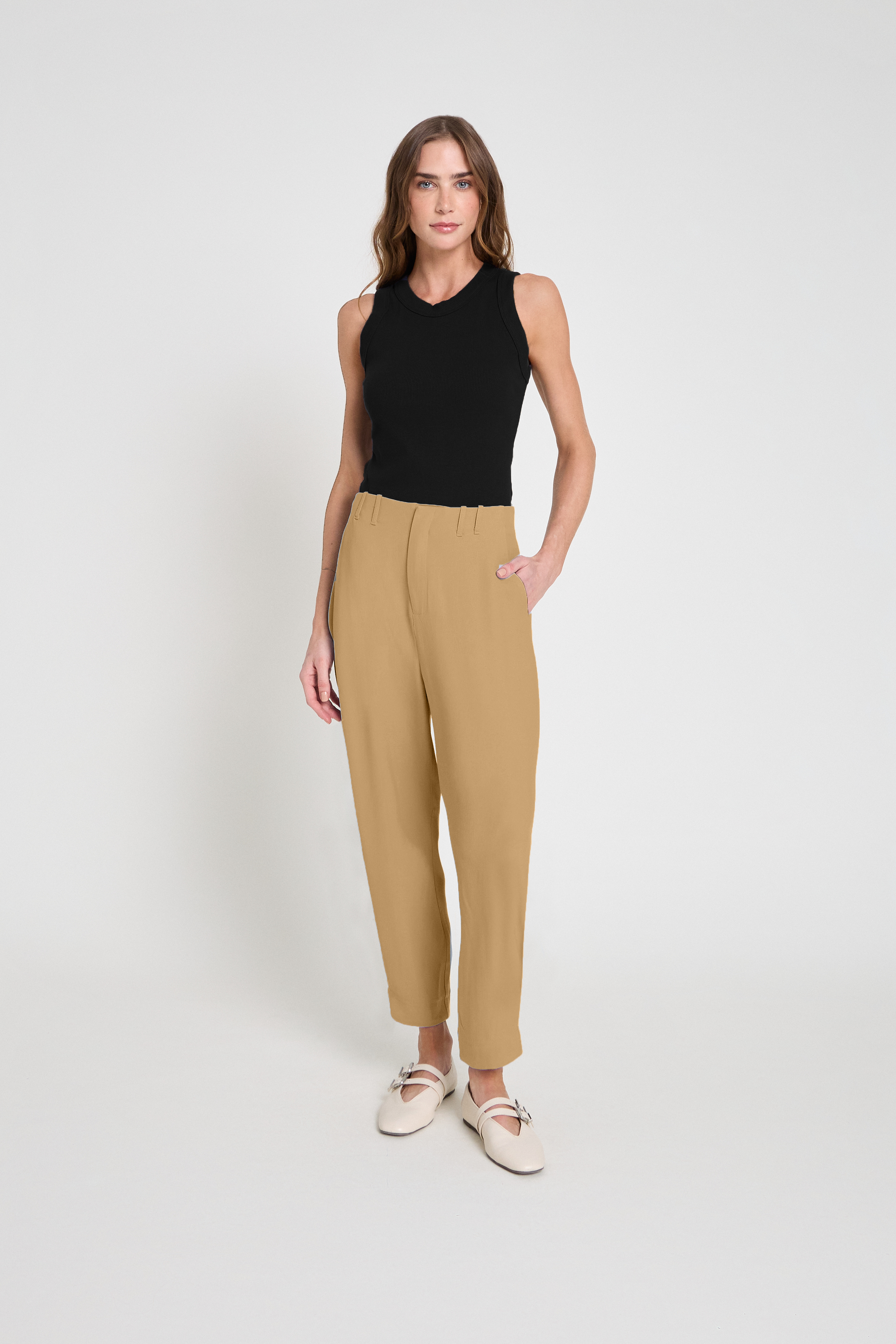 Calça cenoura - Camelo