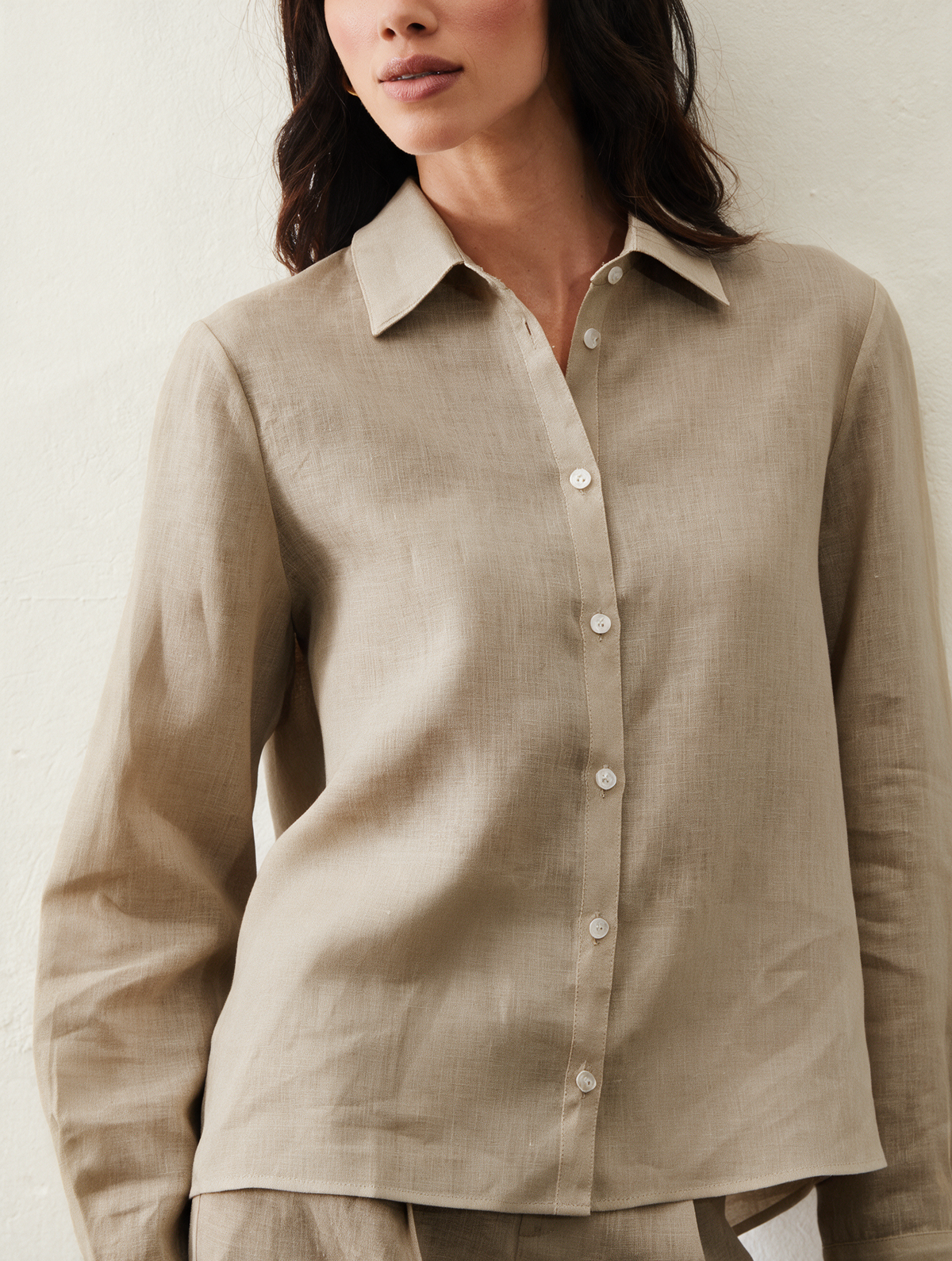 Camisa De Linho - Bege