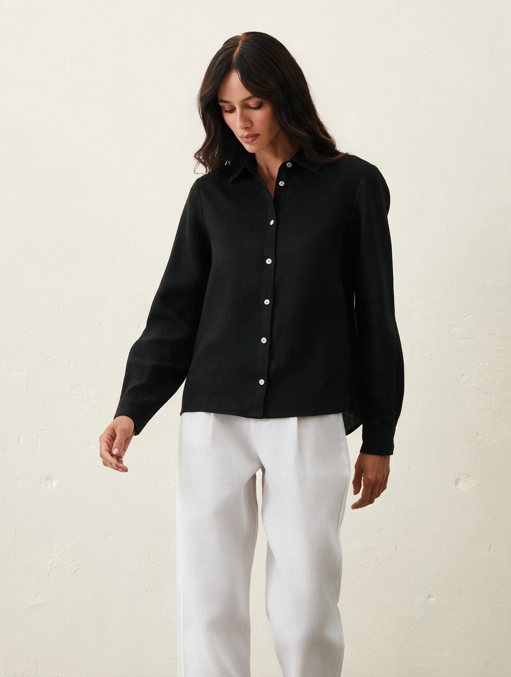 Camisa De Linho - Preto