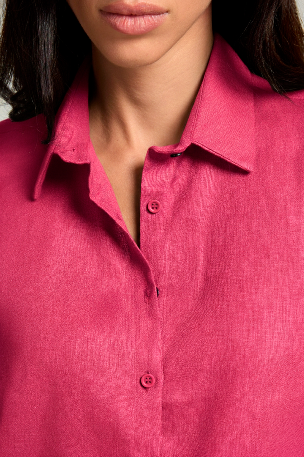 Camisa em linho - Rosa