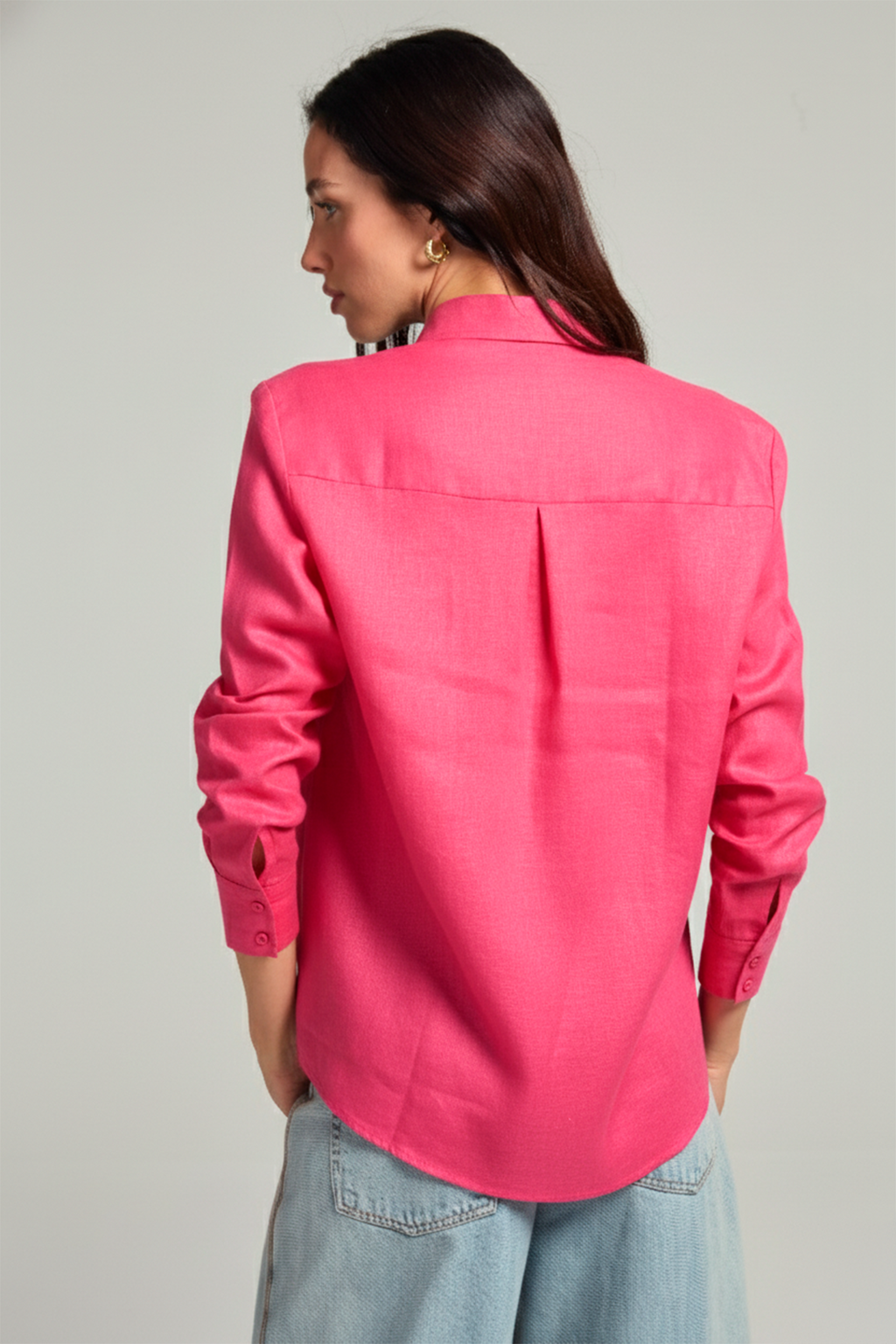 Camisa em linho - Rosa