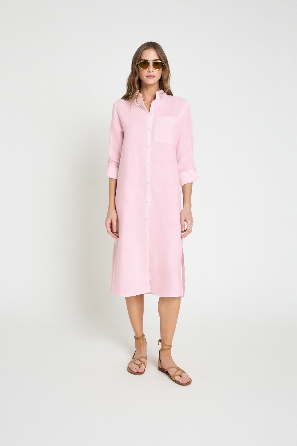 Chemise em linho - Rosa