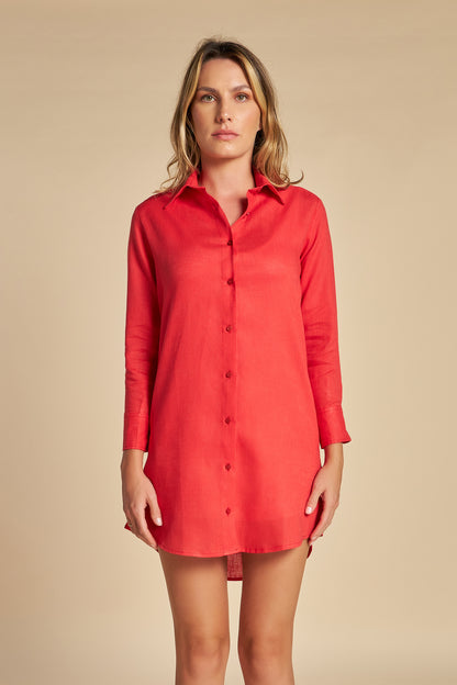 Chemise Linho Vermelho