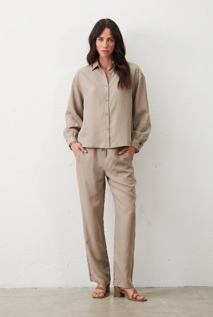 Calça De Seda – Bege