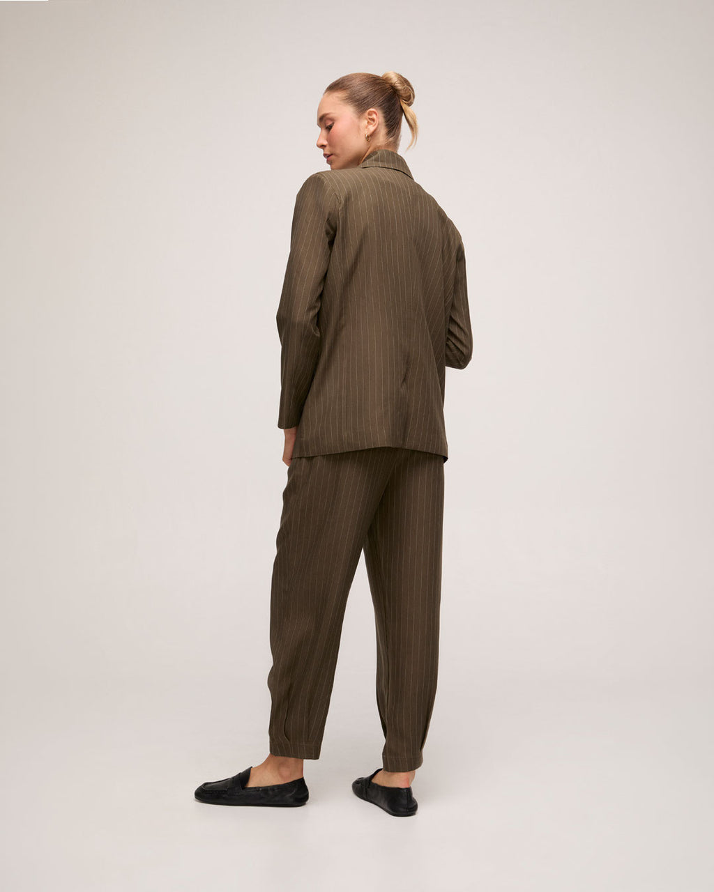 Blazer Risca De Giz - Marrom