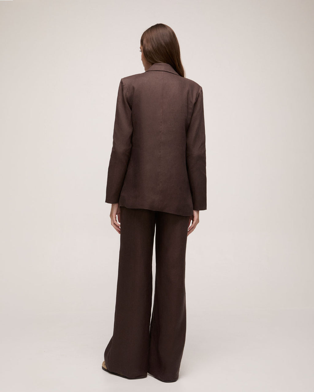 Blazer Em Linho Natural - Marrom