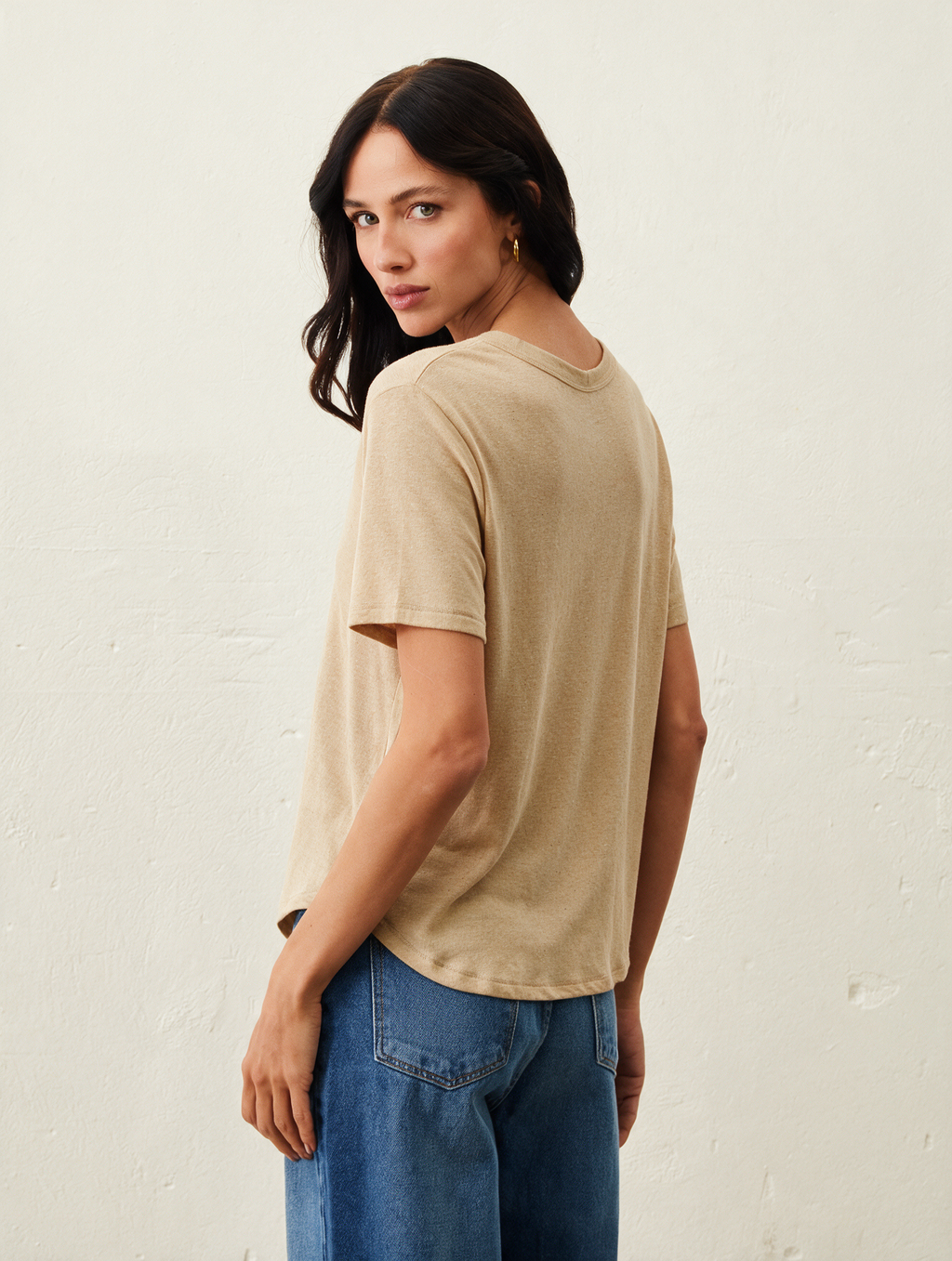 Camiseta De Malha Pima - Bege