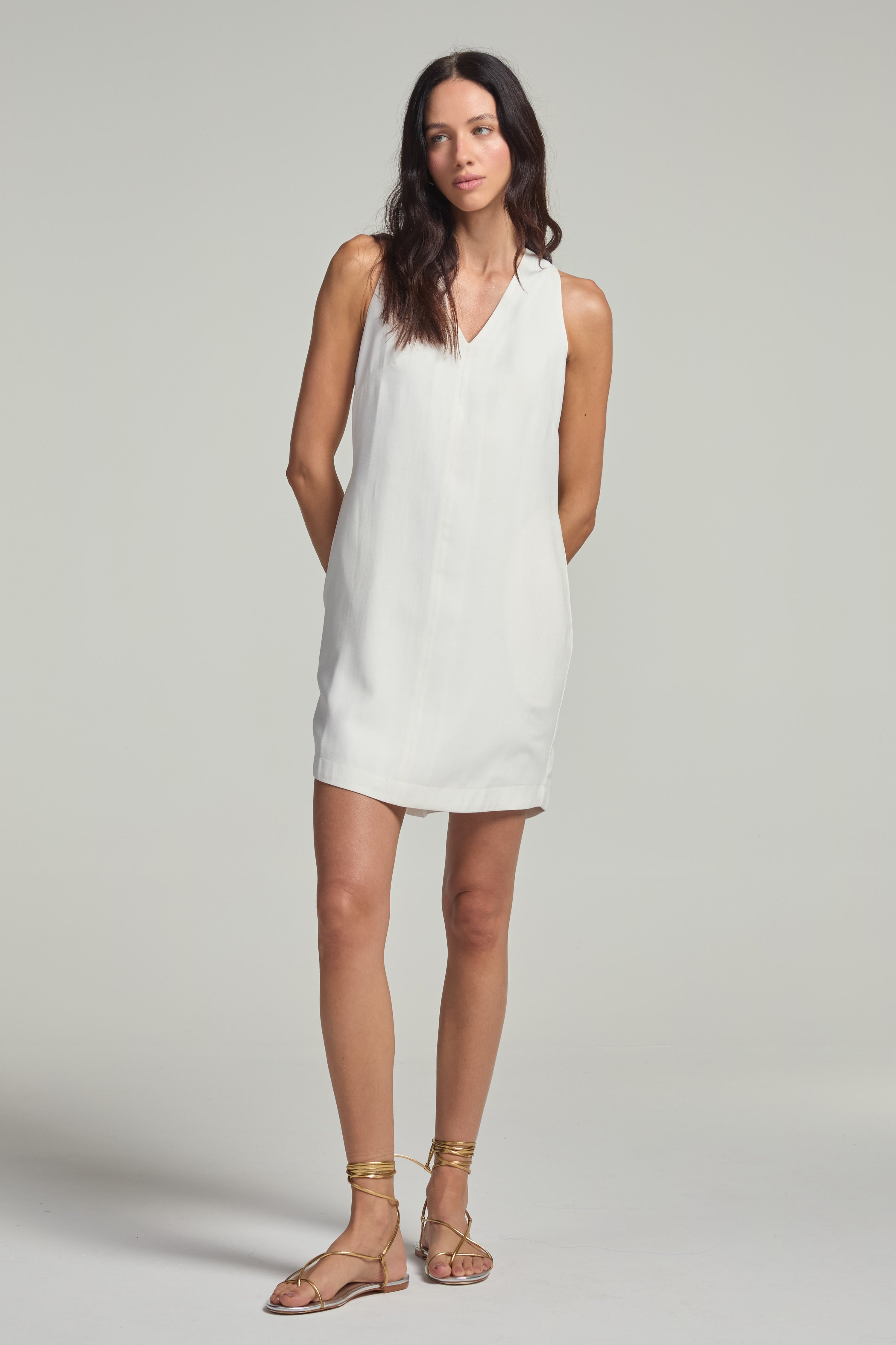 Vestido em alfaiataria - Off White