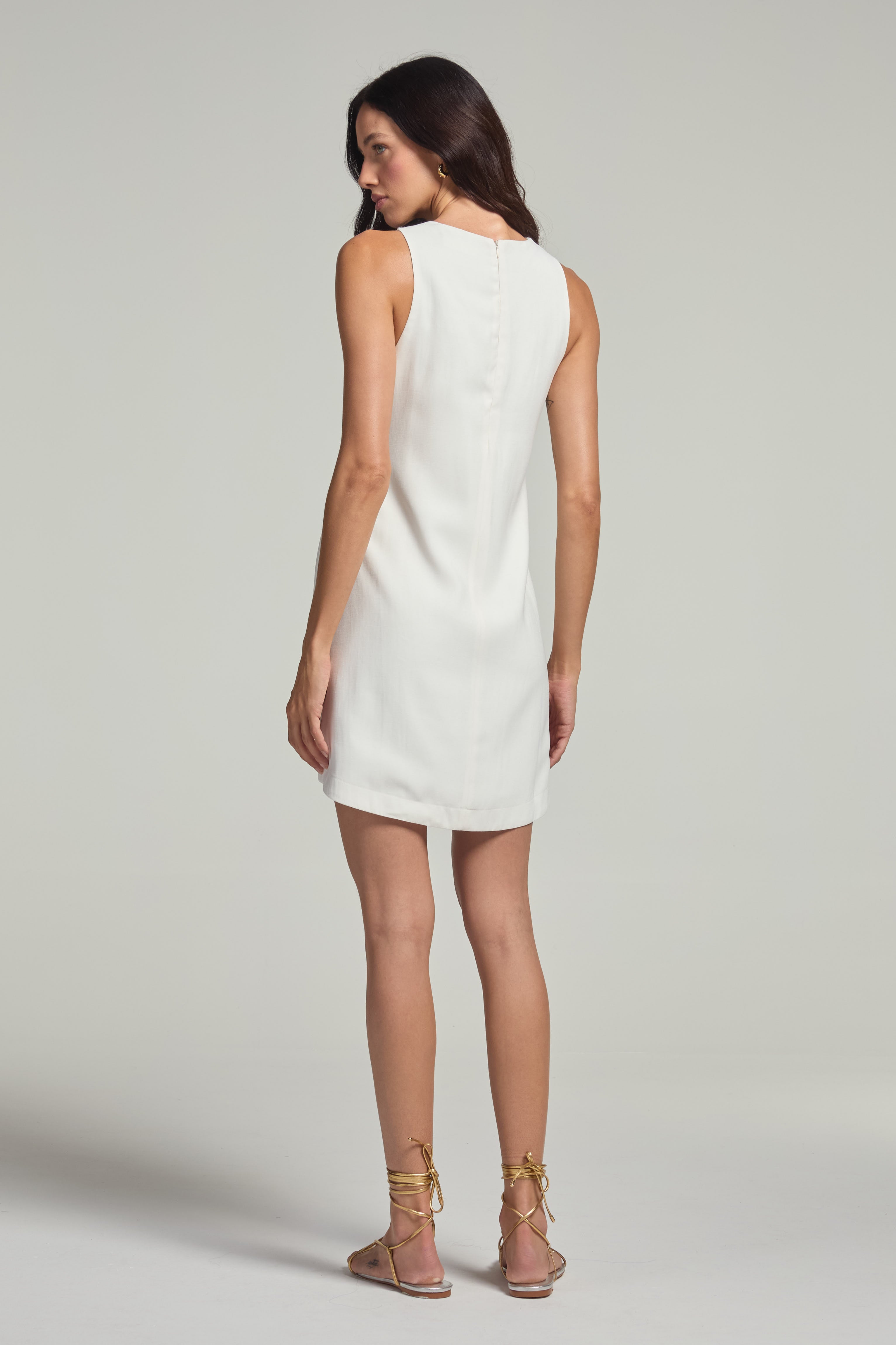 Vestido em alfaiataria - Off White