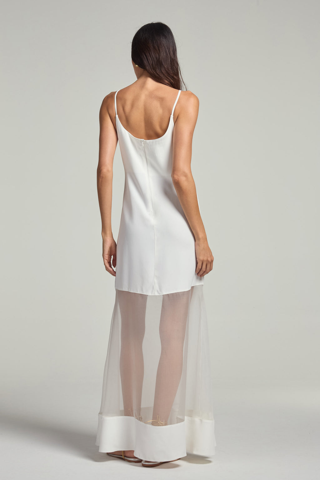 Vestido em crepe - Off White