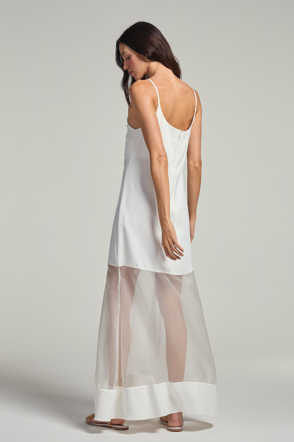 Vestido em crepe - Off White