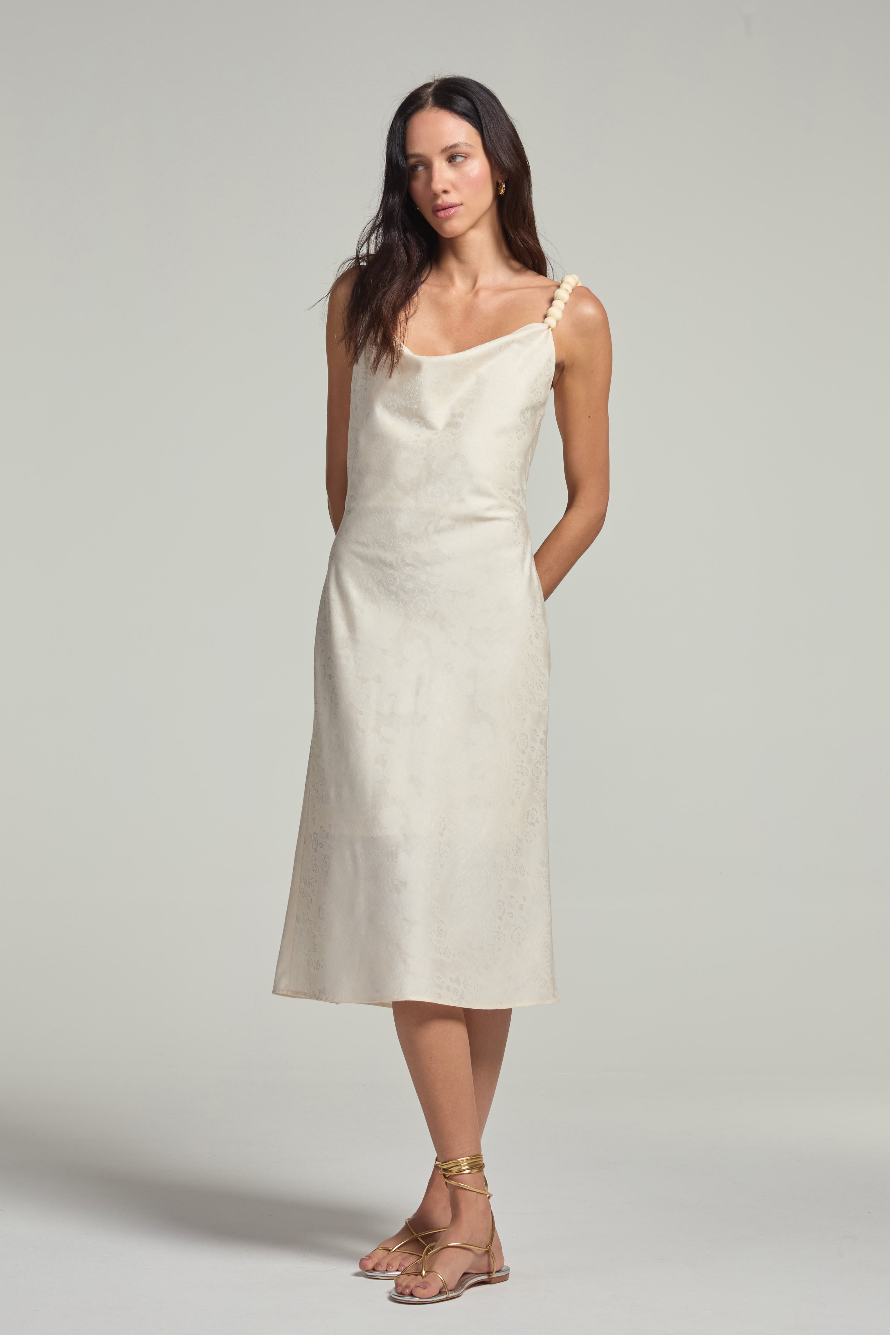 Vestido em jacquard - Papel