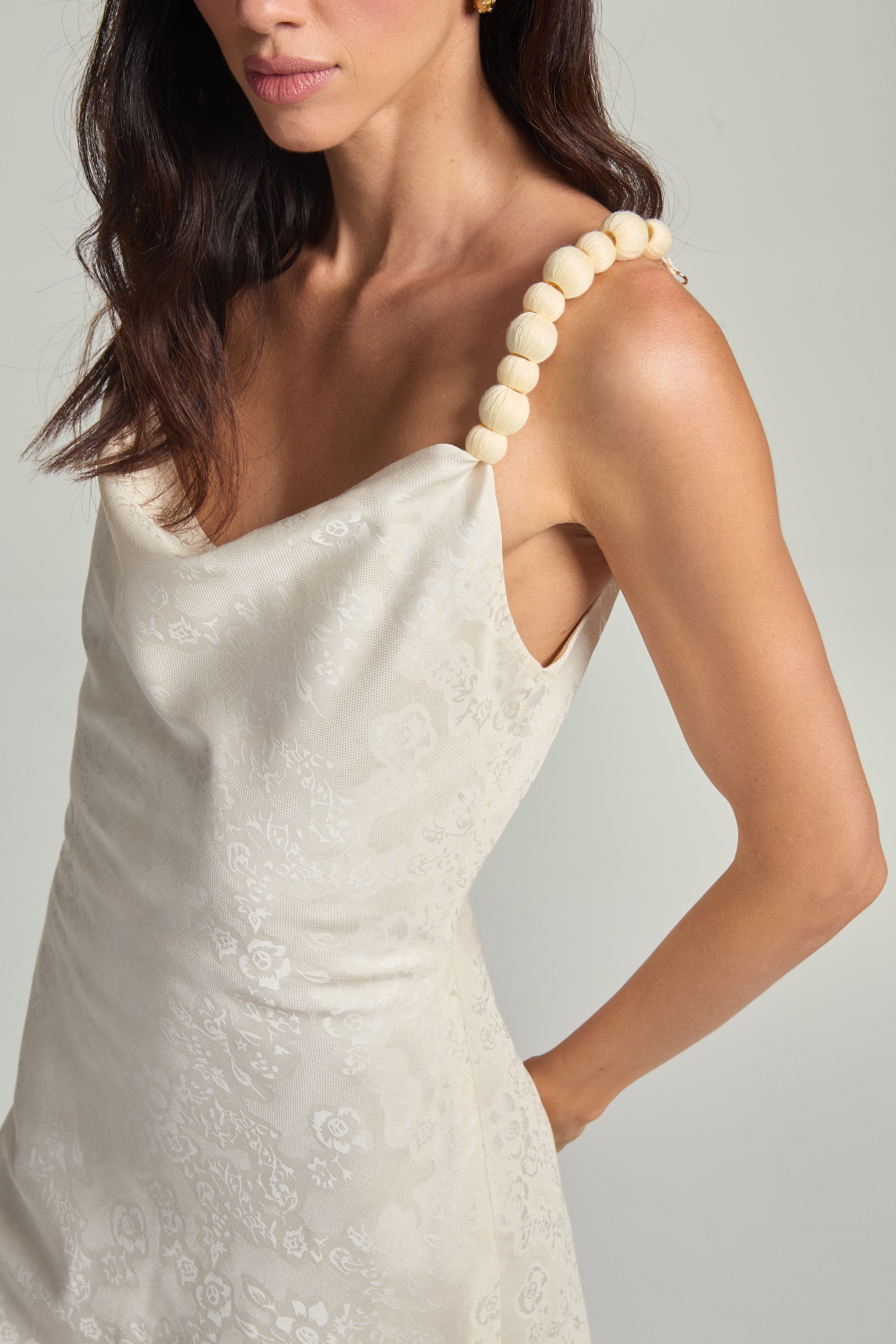 Vestido em jacquard - Papel