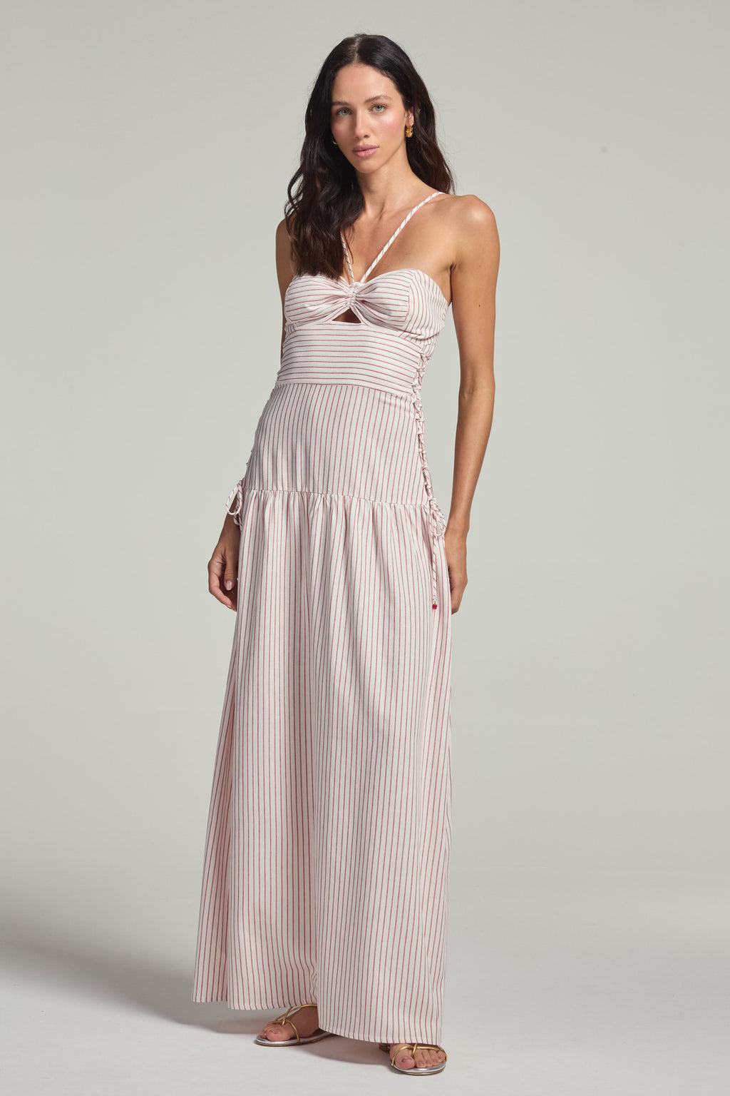 Vestido em linho - Listrado