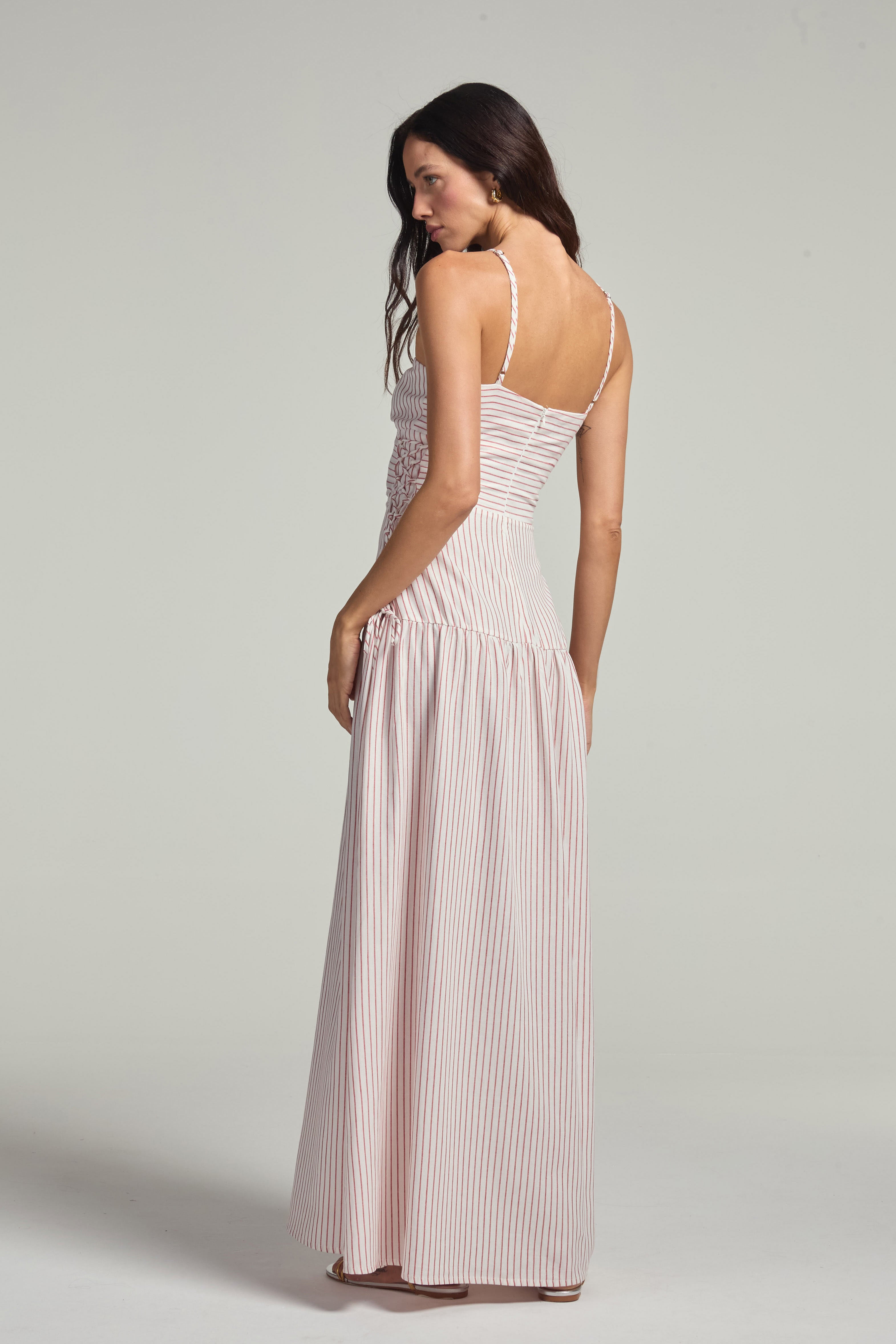 Vestido em linho - Listrado