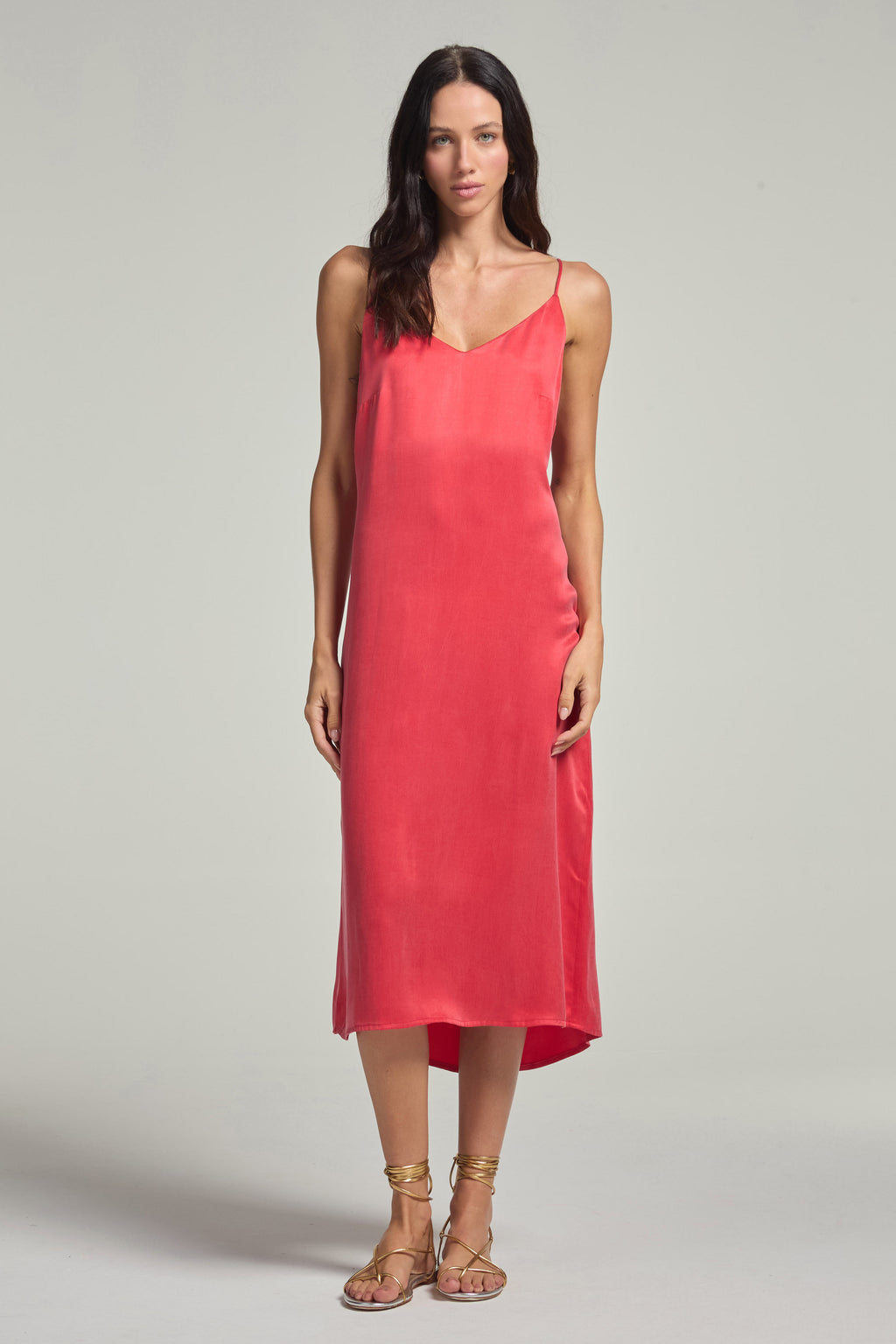 Vestido em cupro - Vermelho