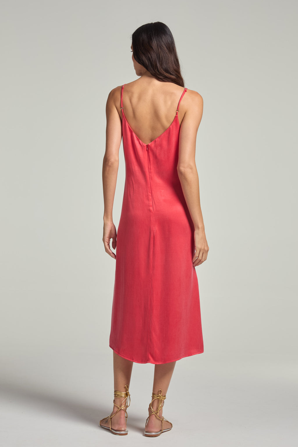 Vestido em cupro - Vermelho