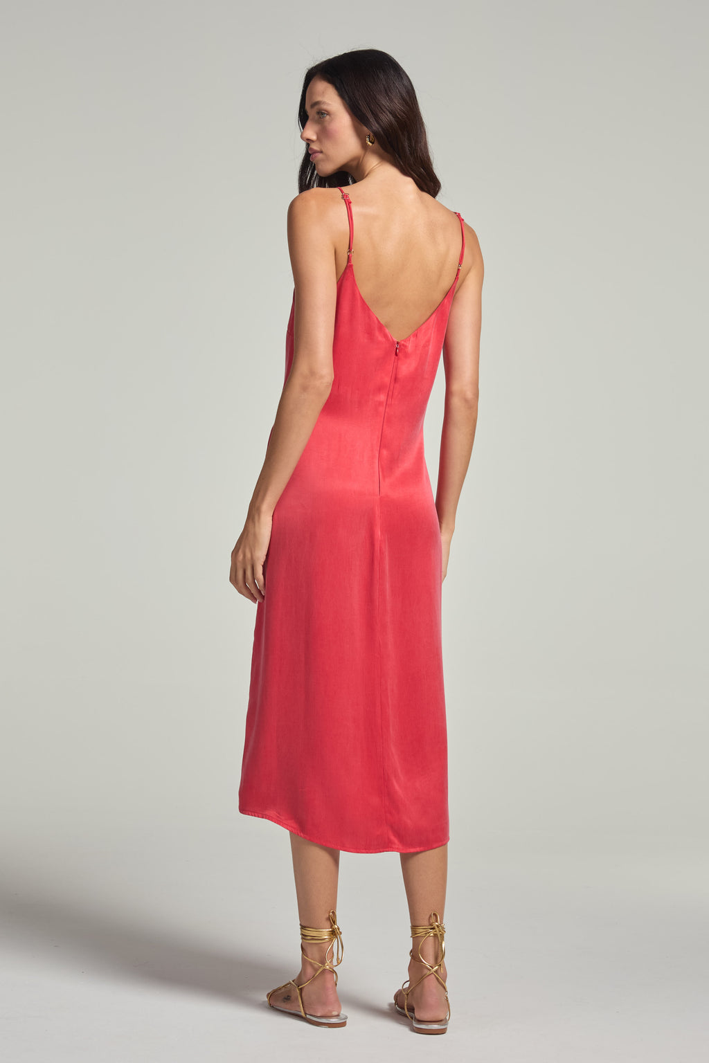 Vestido em cupro - Vermelho