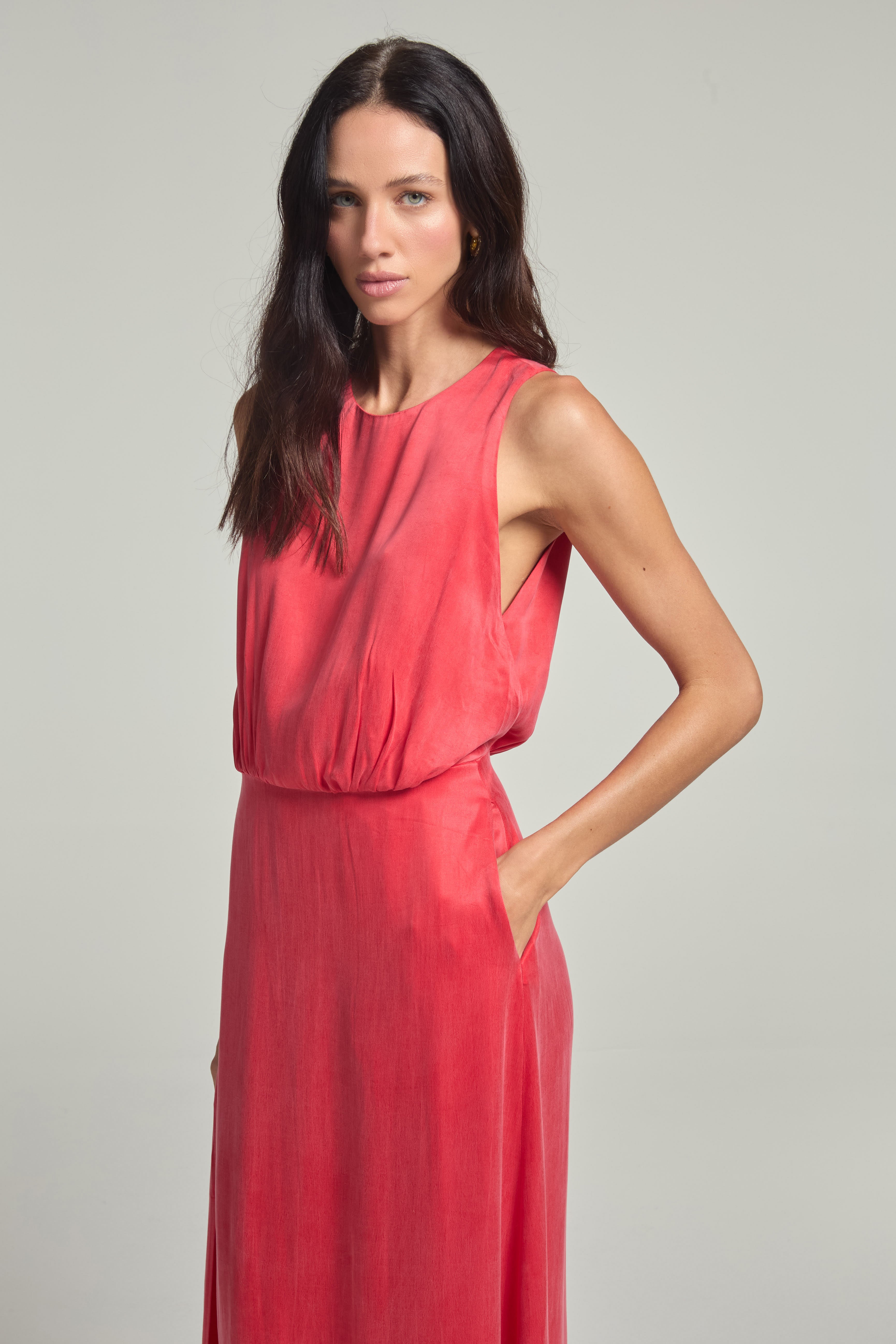 Vestido em cupro - Vermelho