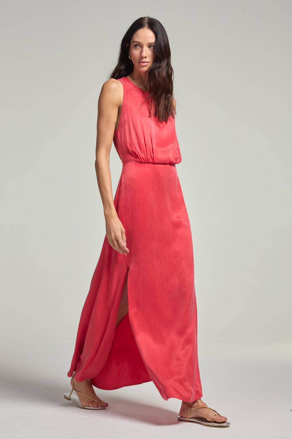 Vestido em cupro - Vermelho