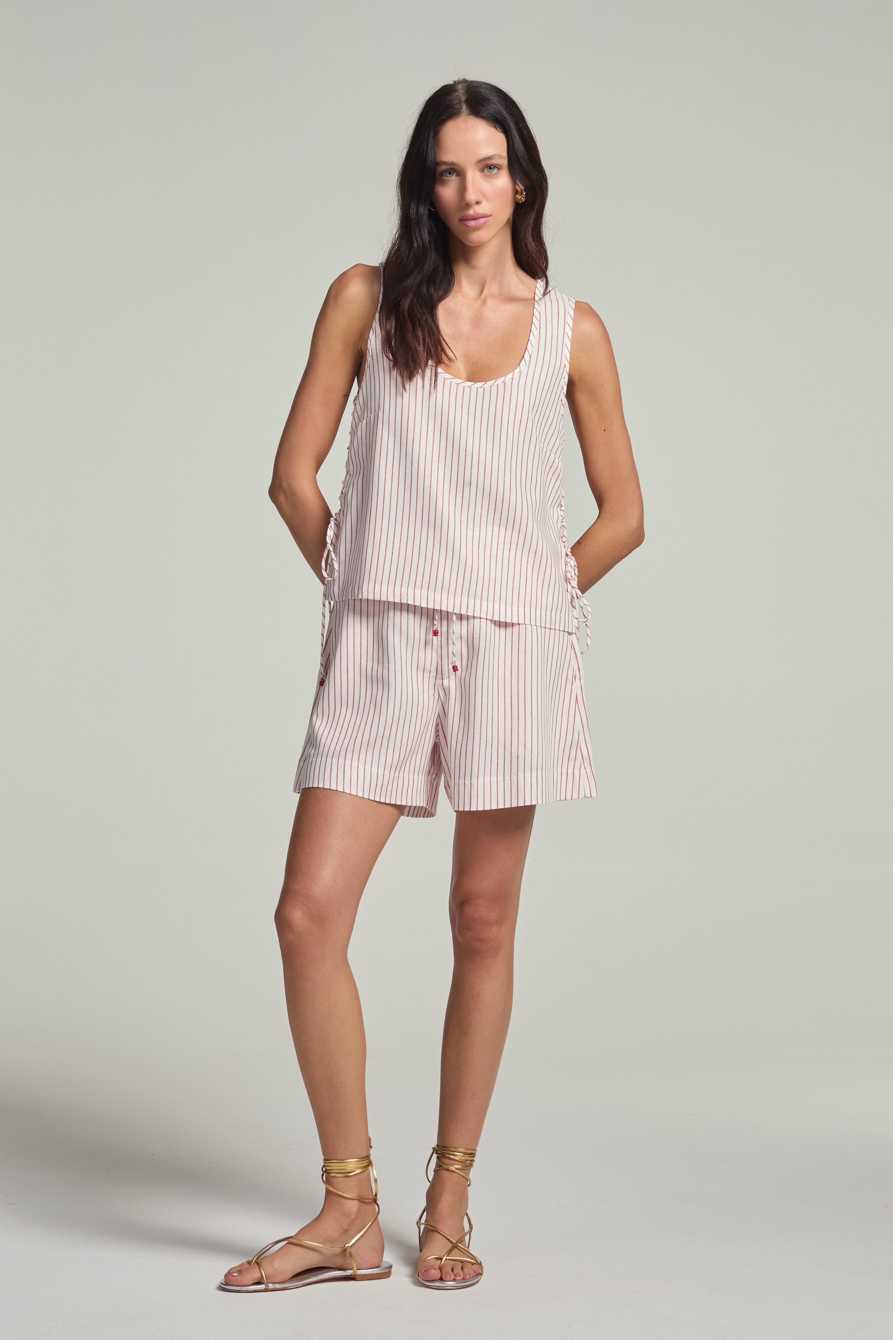 Regata em linho - Listrado