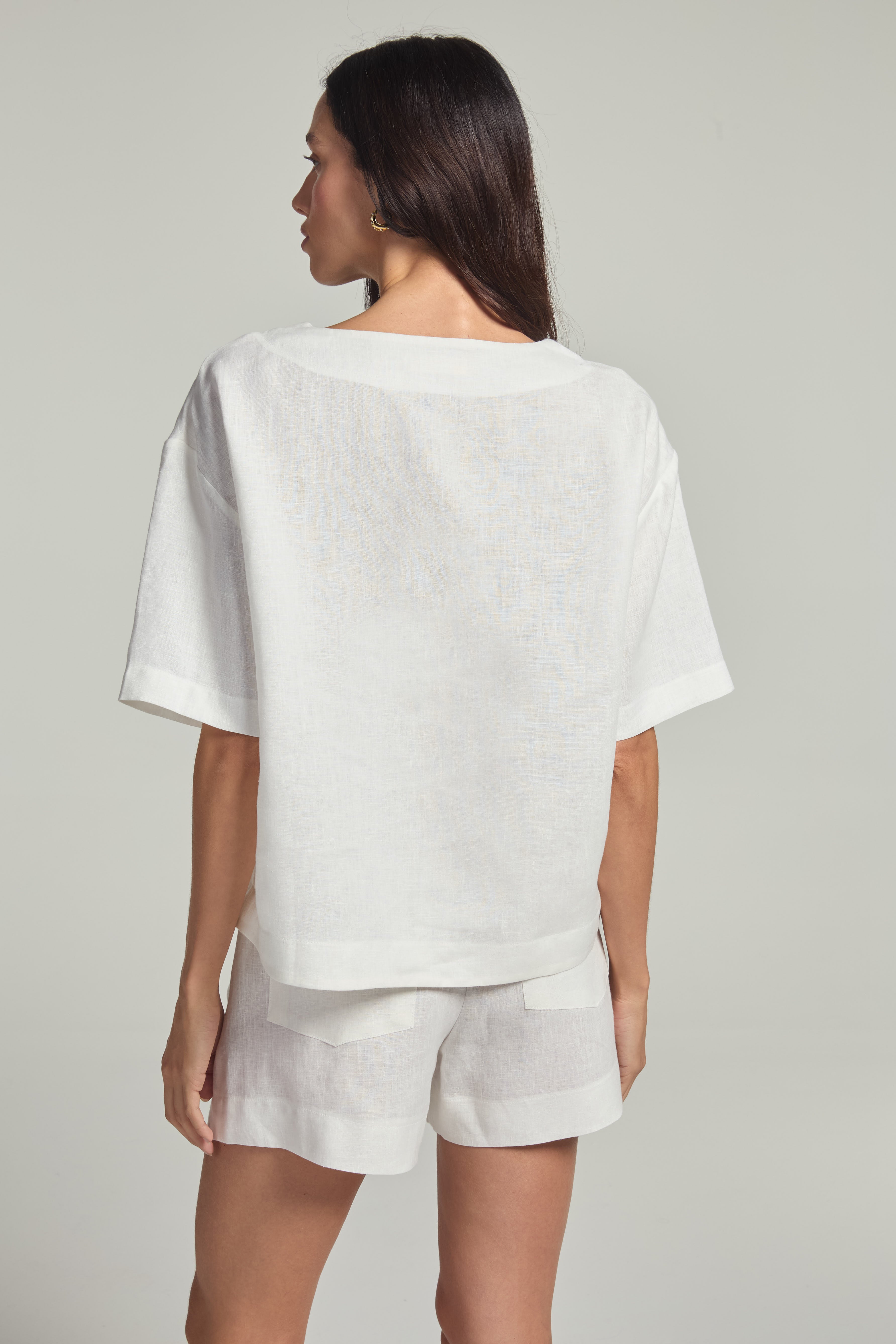 Shorts em linho - Off White