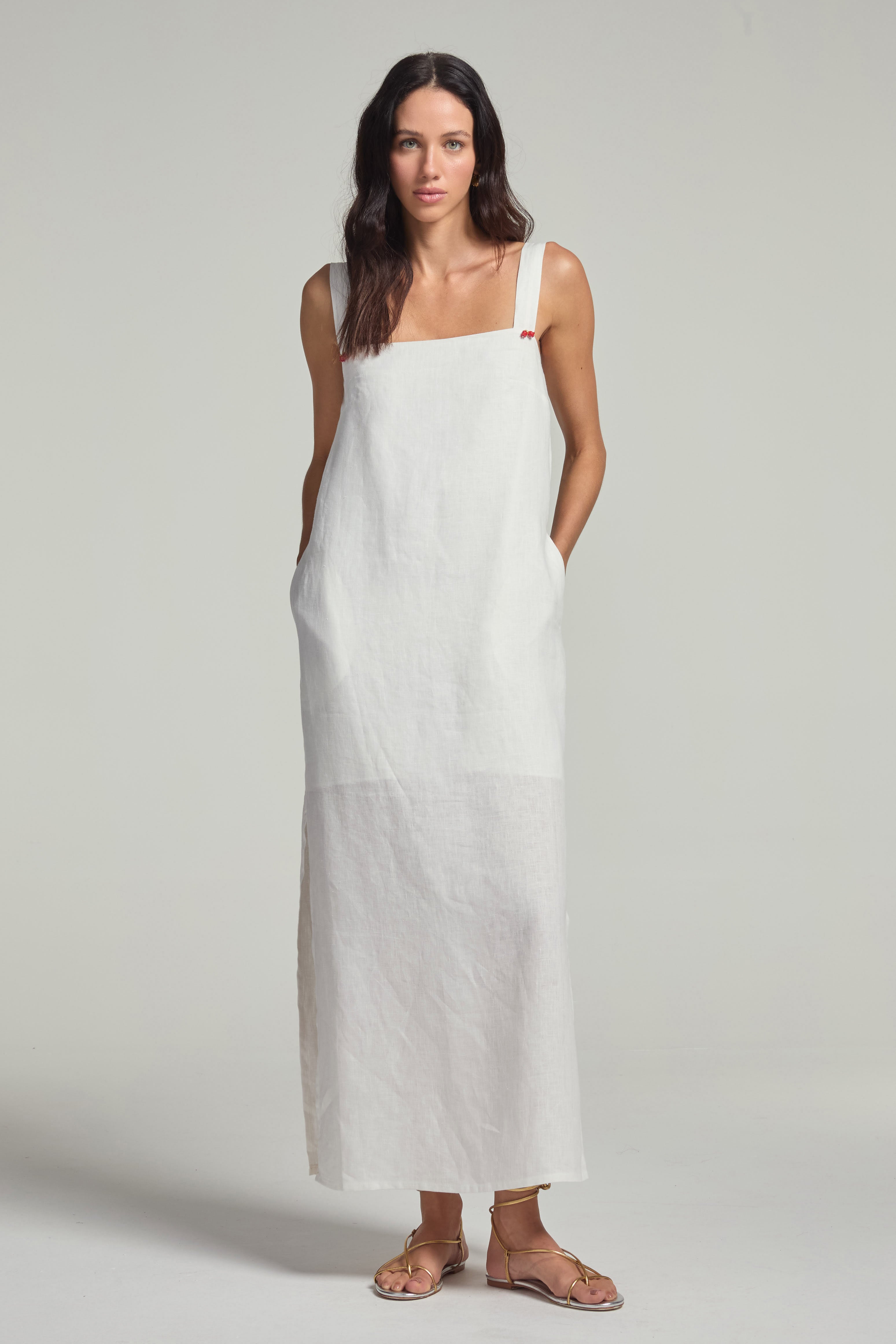 Vestido em linho - Off White