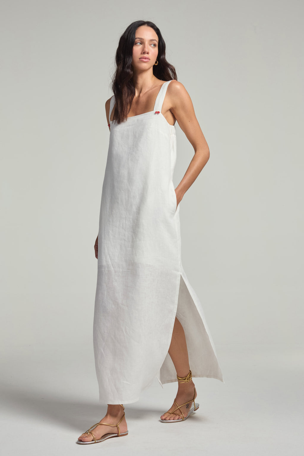 Vestido em linho - Off White