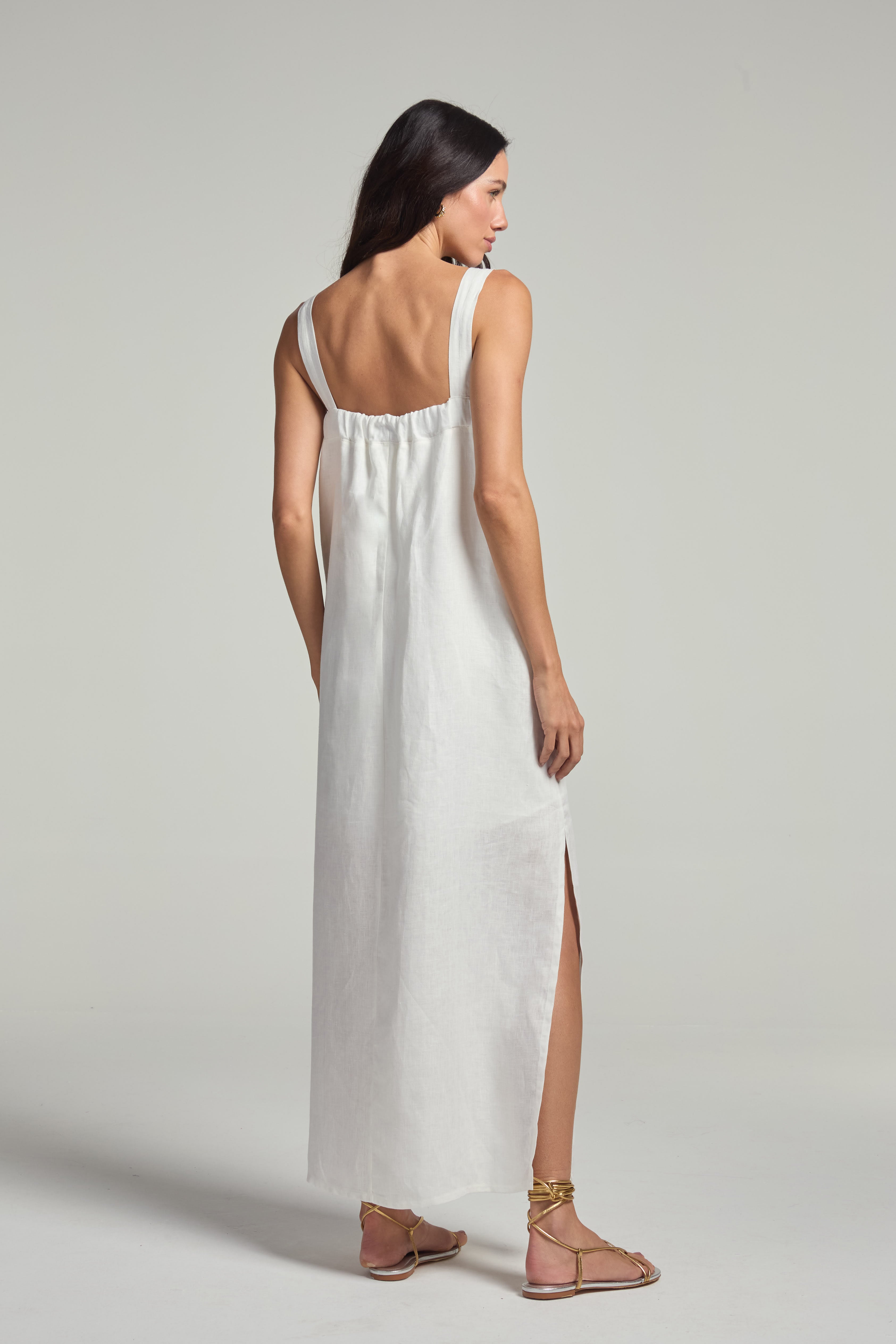 Vestido em linho - Off White