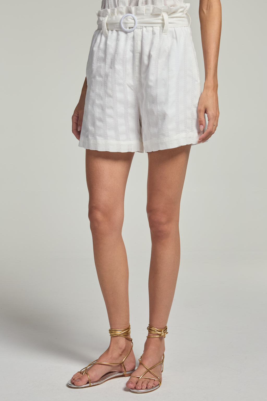 Shorts cotton laise - Off White