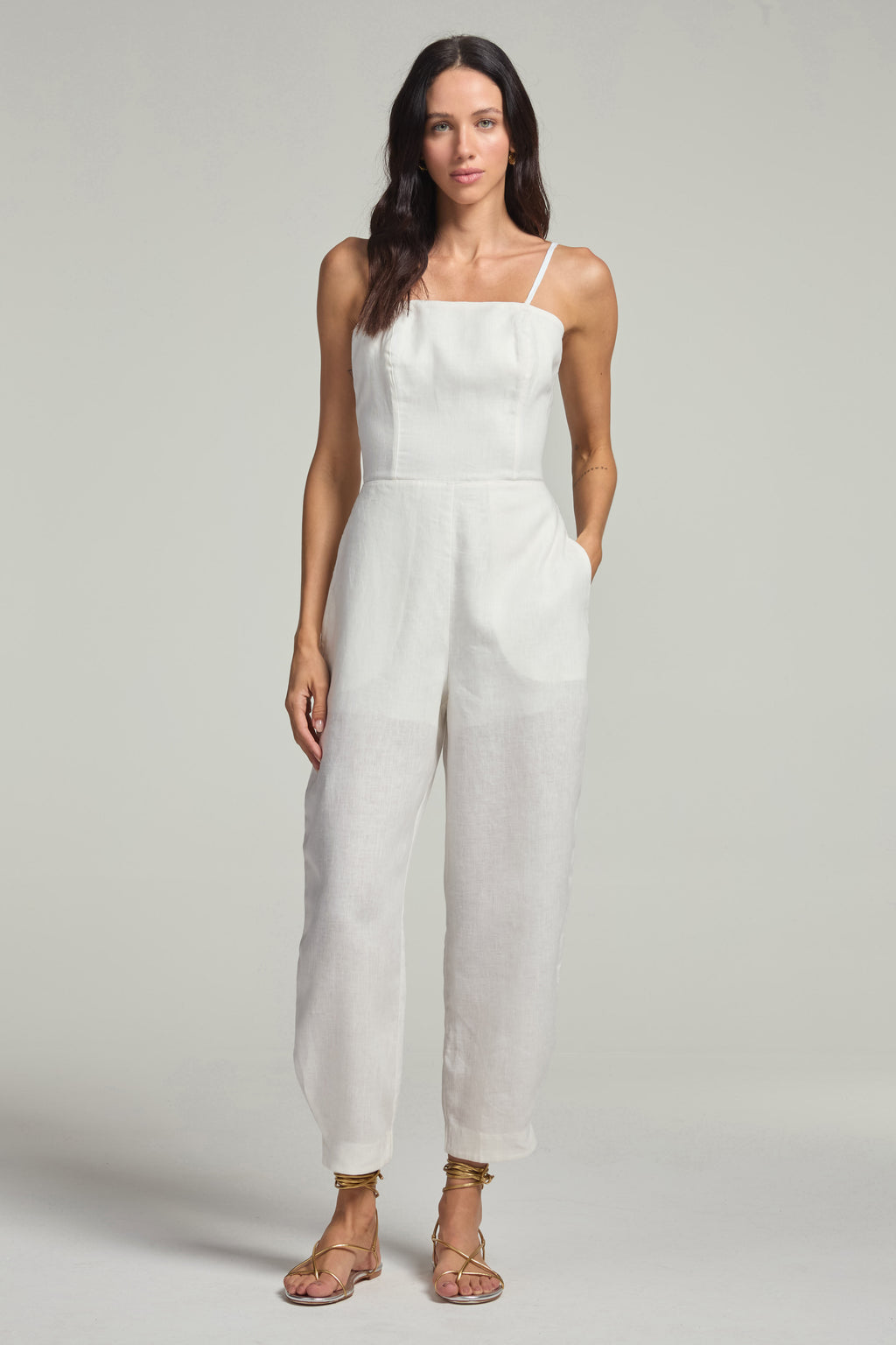 Macacão em linho - Off White