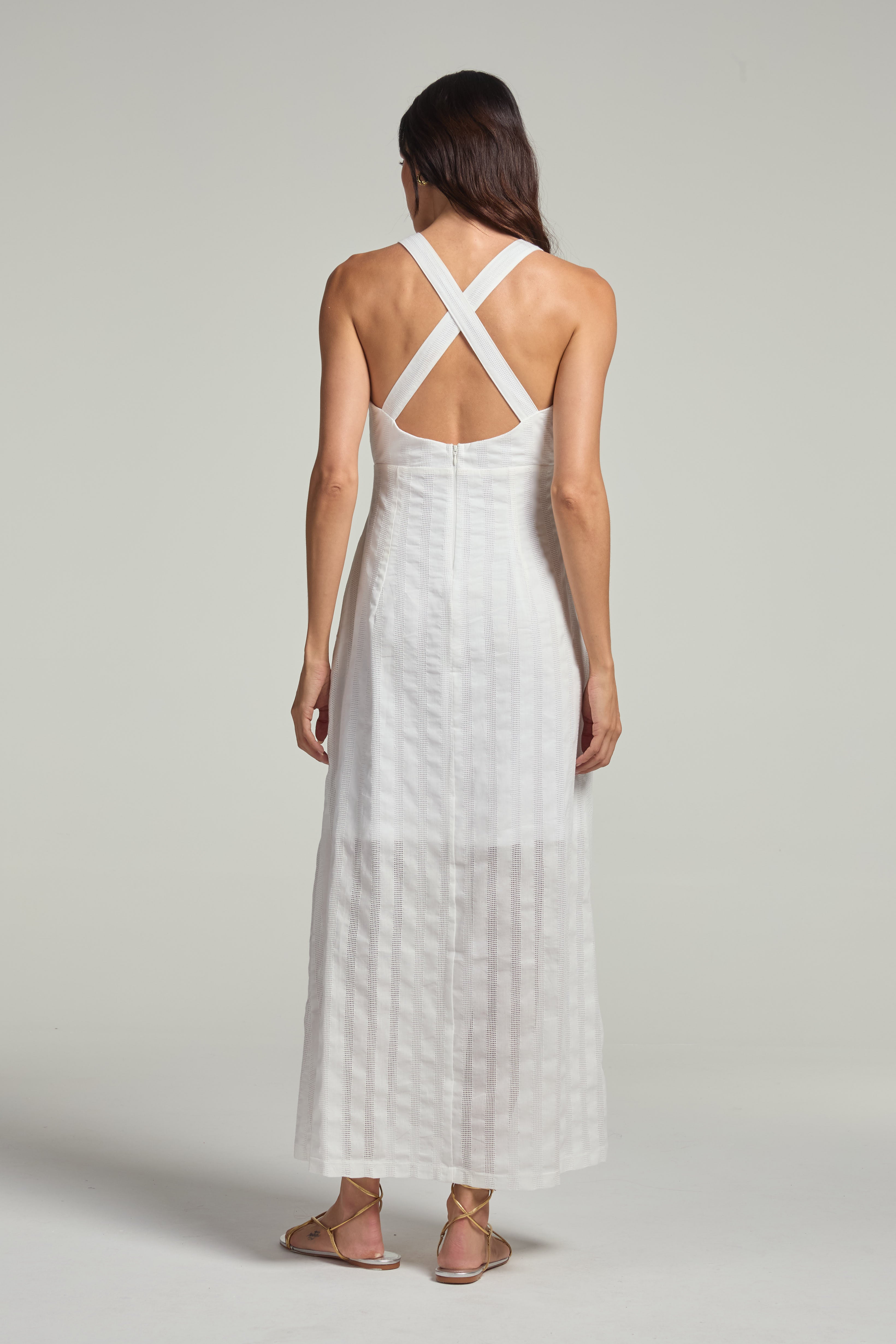 Vestido em cotton laise - Off White