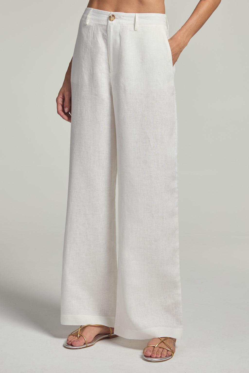 Calça em linho - Off White