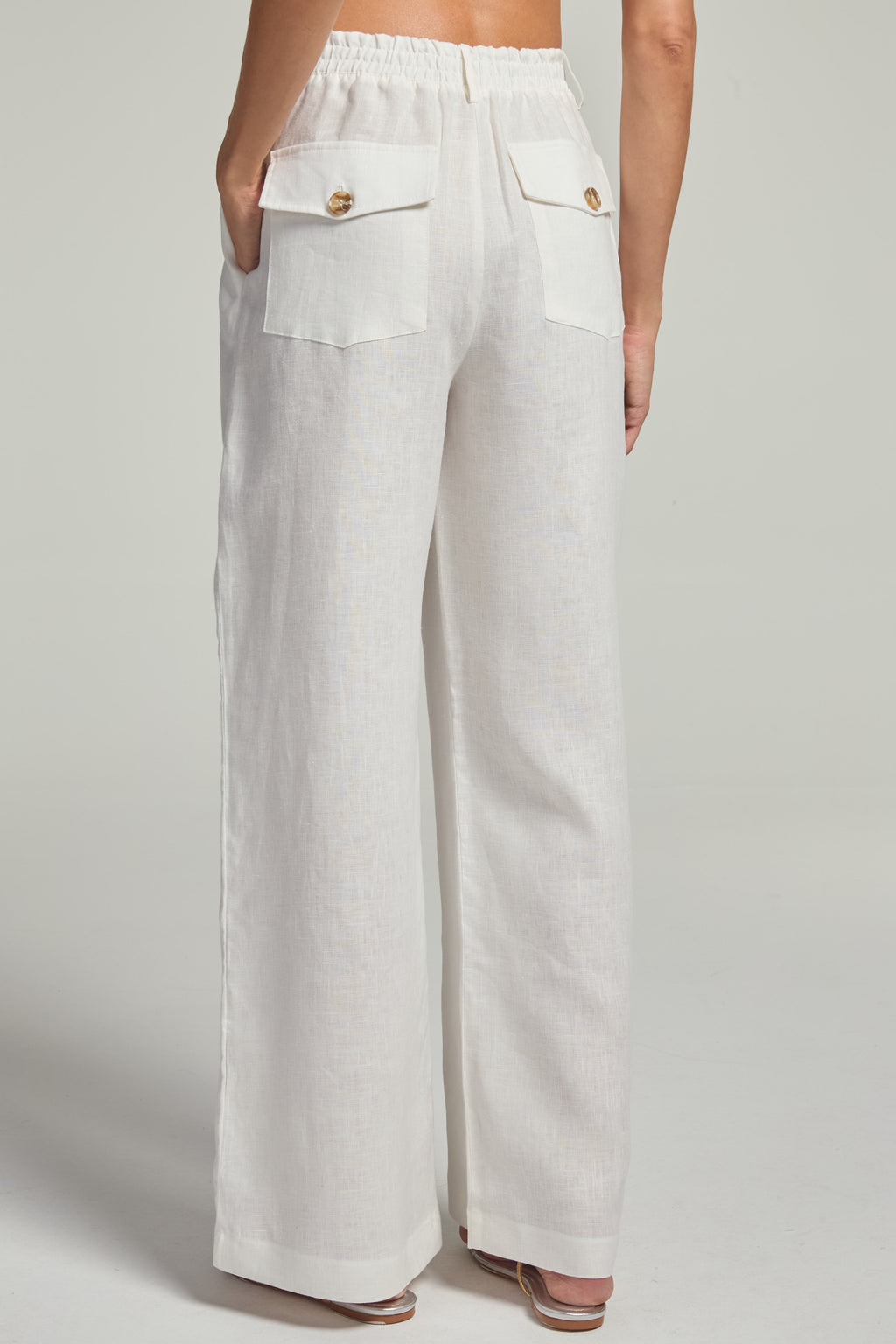 Calça em linho - Off White