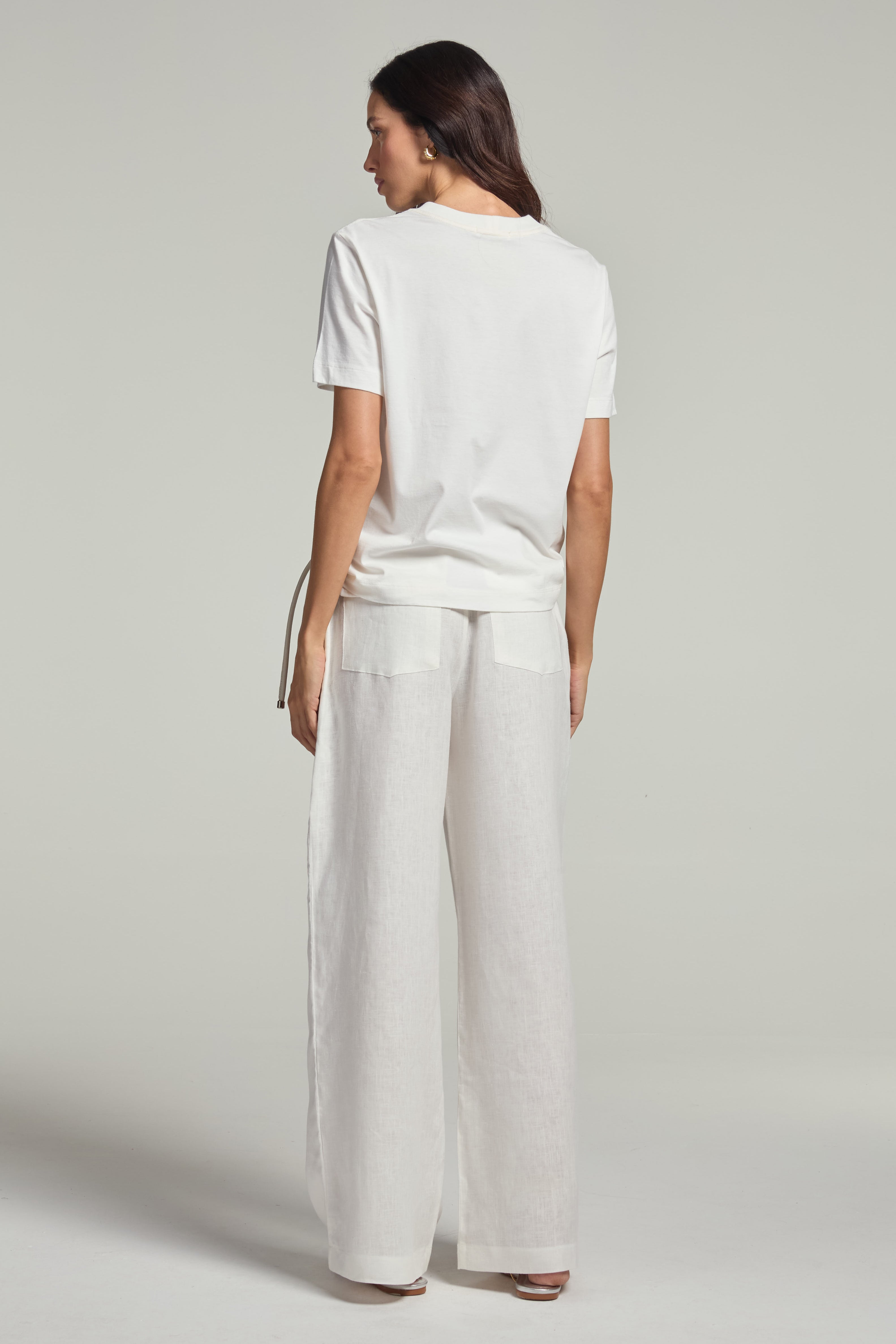 Camiseta em meia malha - Off White