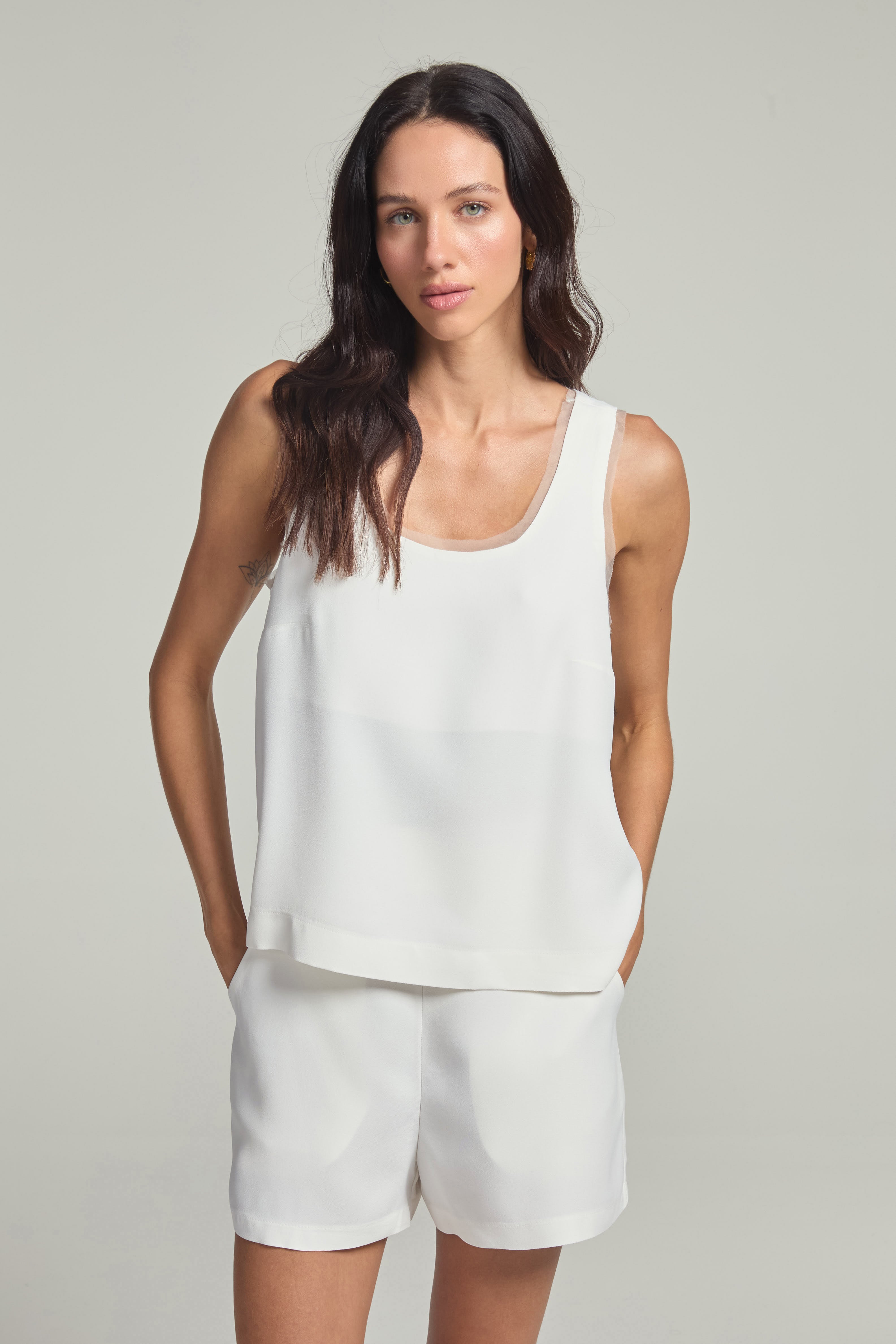 Regata em crepe - Off White