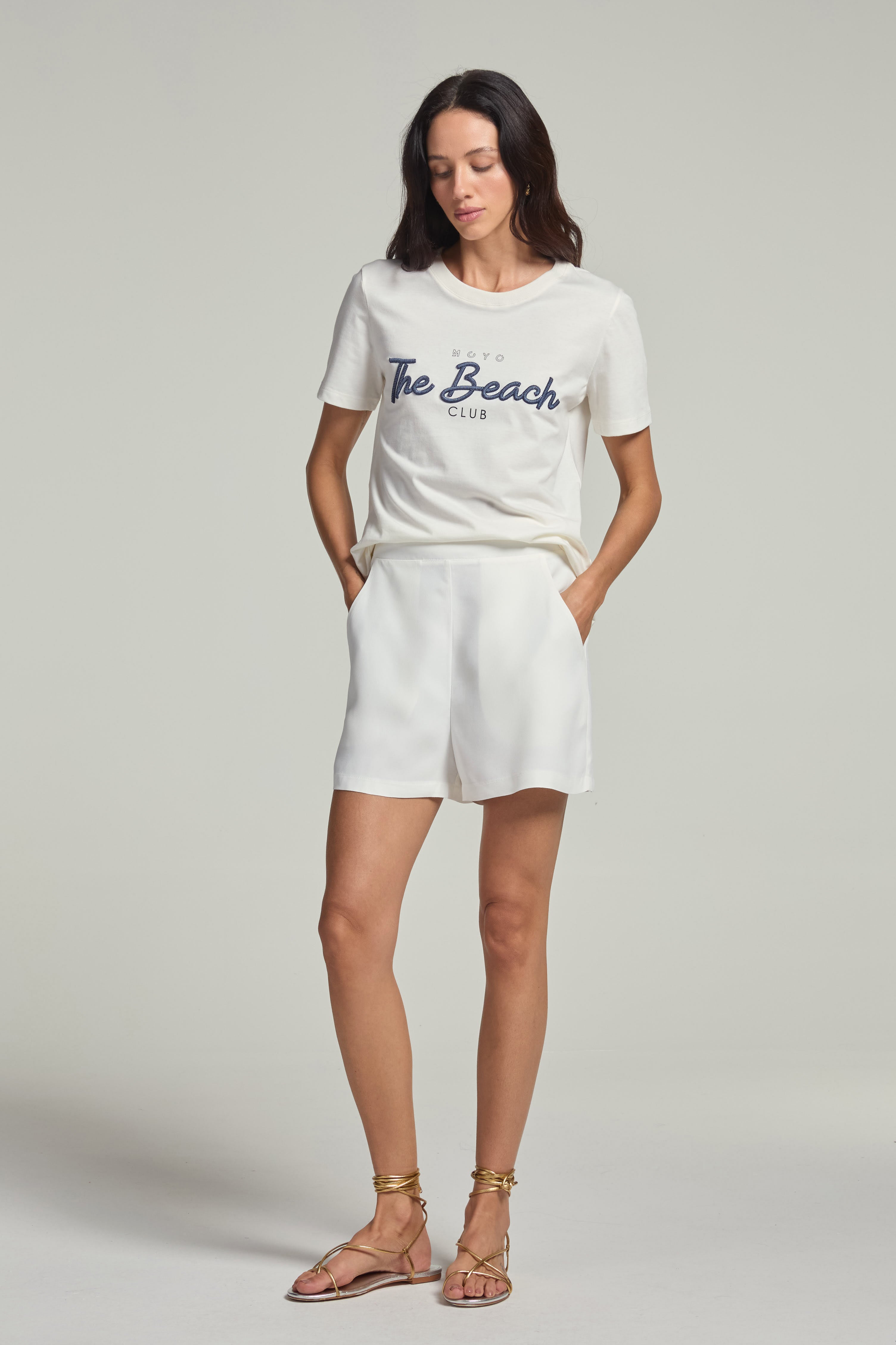 Camiseta em malha - Off White