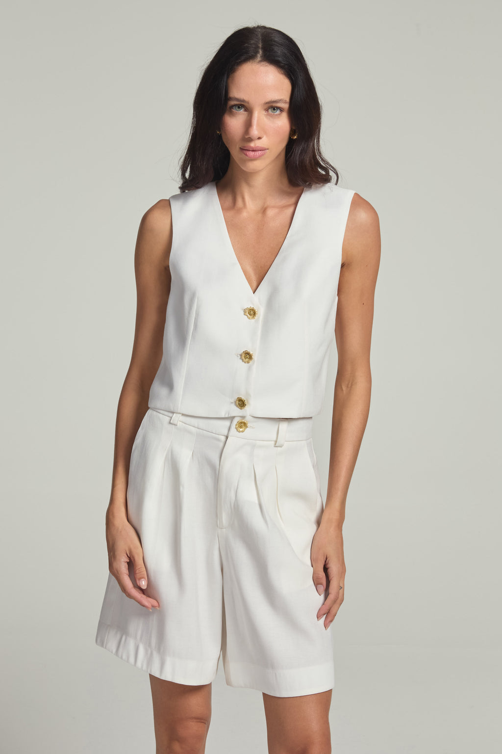 Bermuda em alfaiataria - Off White