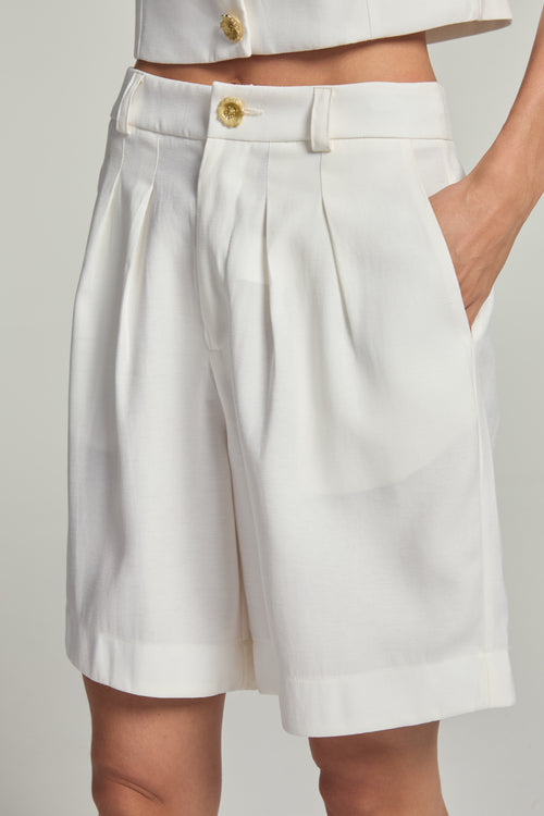 Bermuda em alfaiataria - Off White