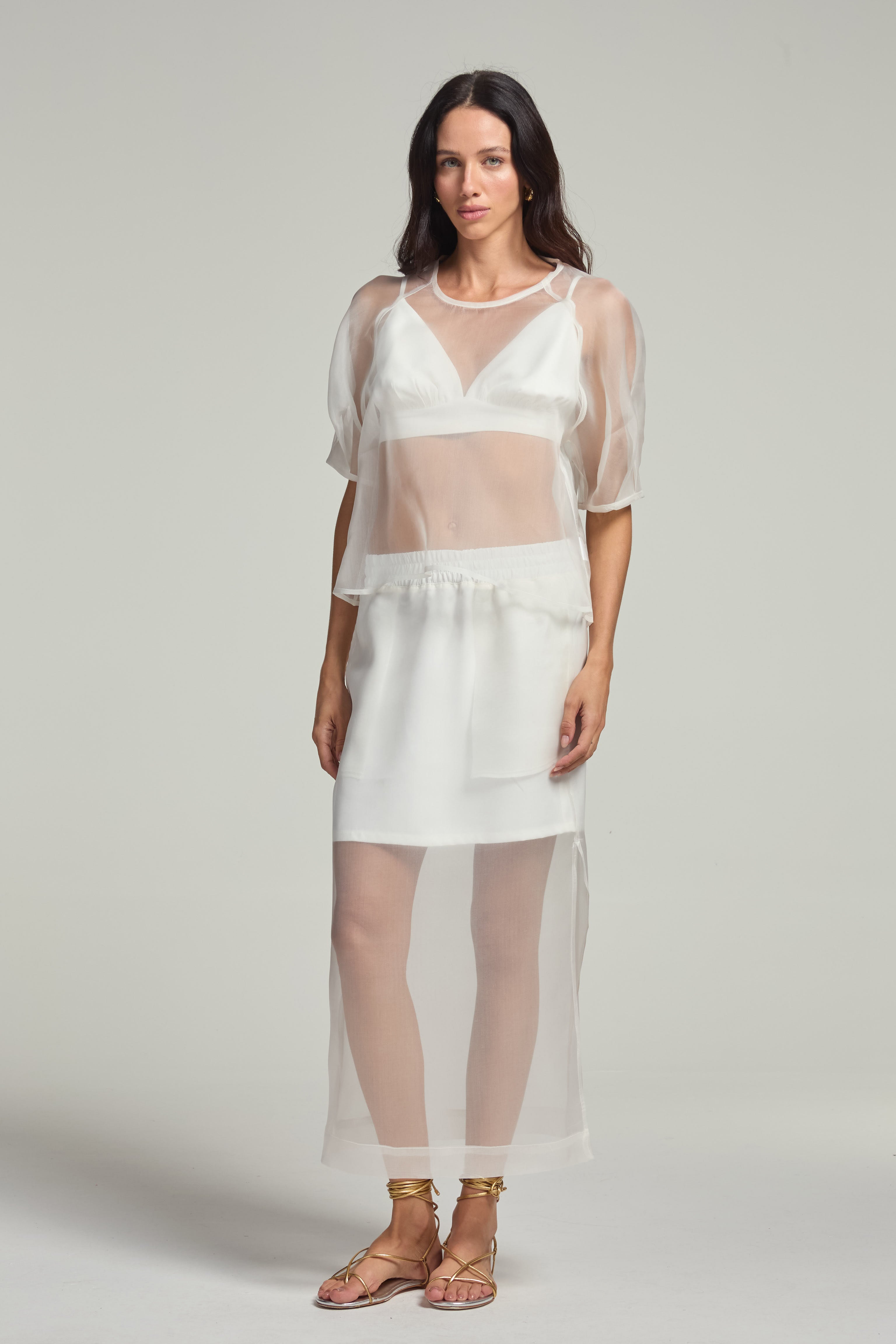 Blusa em organza - Off White