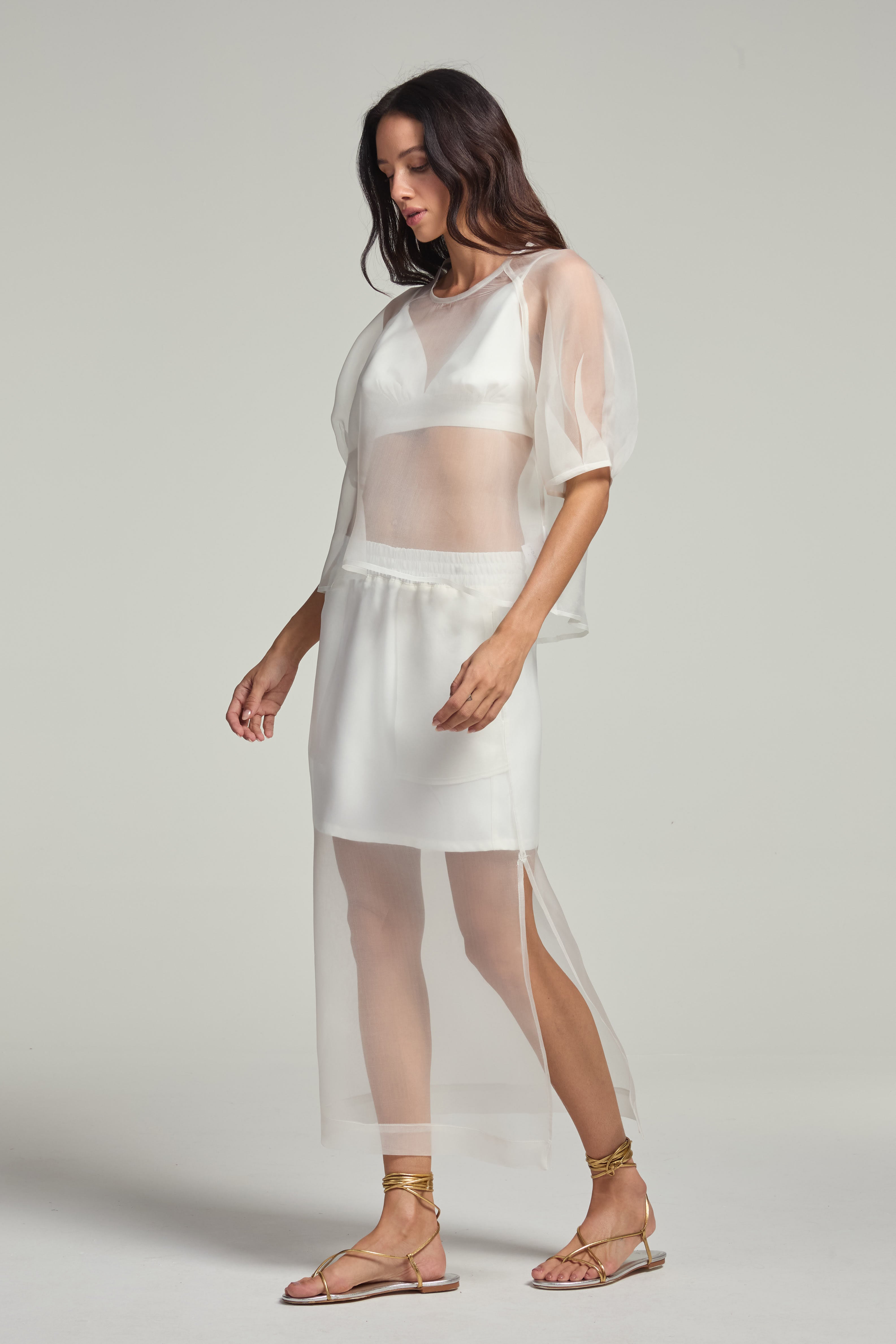 Saia em organza - Off White
