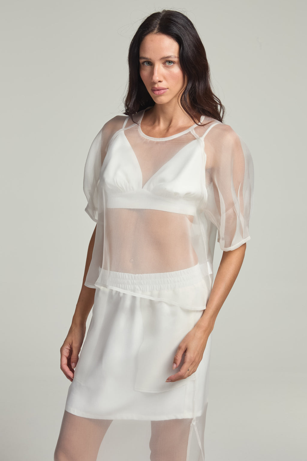 Blusa em organza - Off White