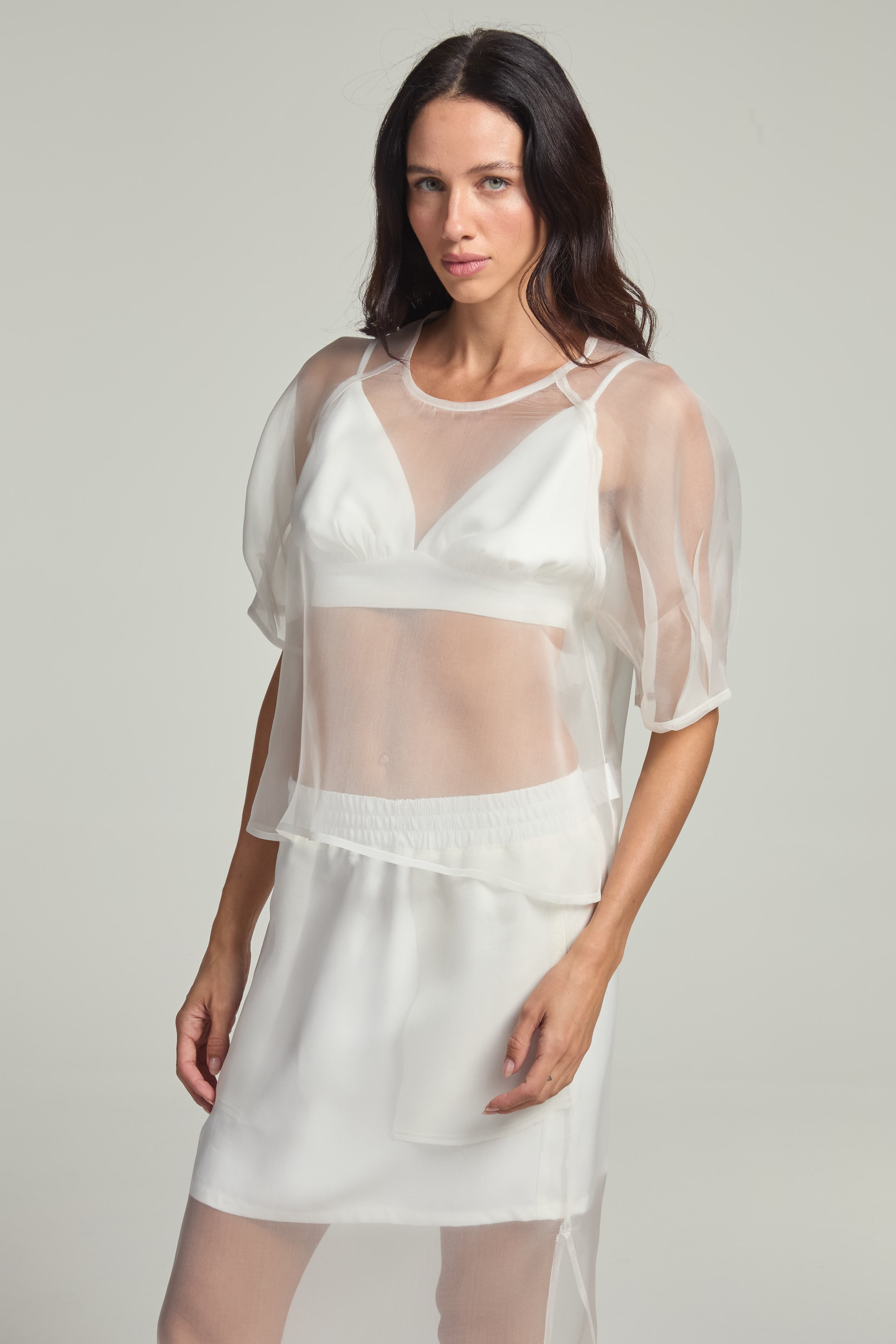 Blusa em organza - Off White