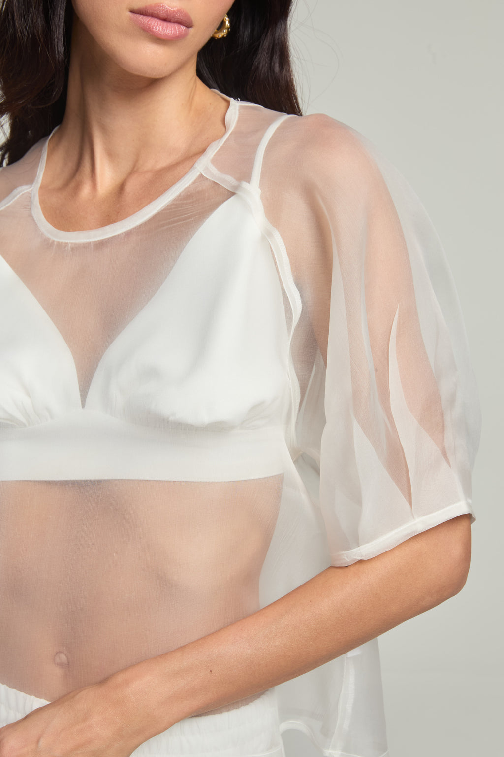 Blusa em organza - Off White