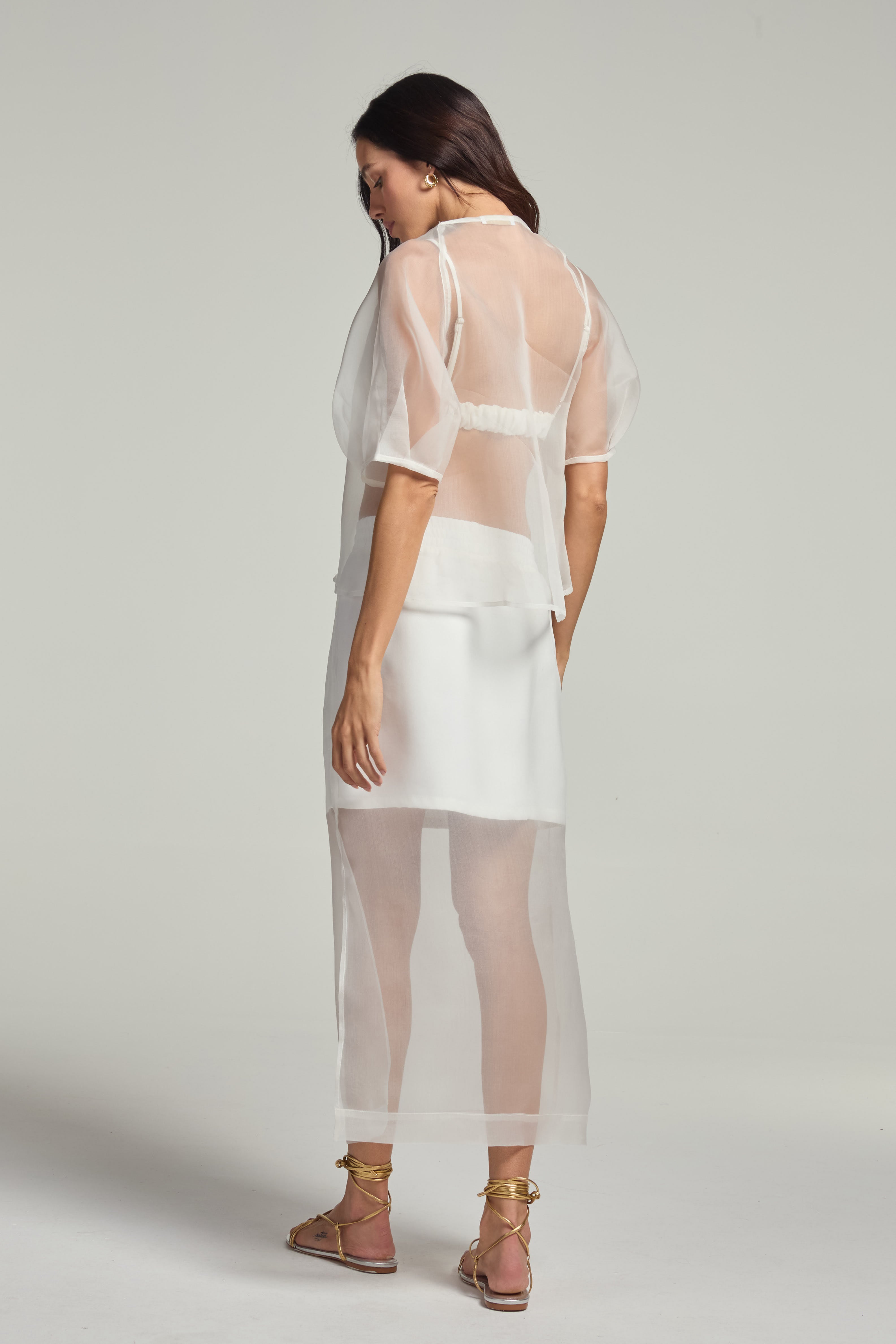 Saia em organza - Off White