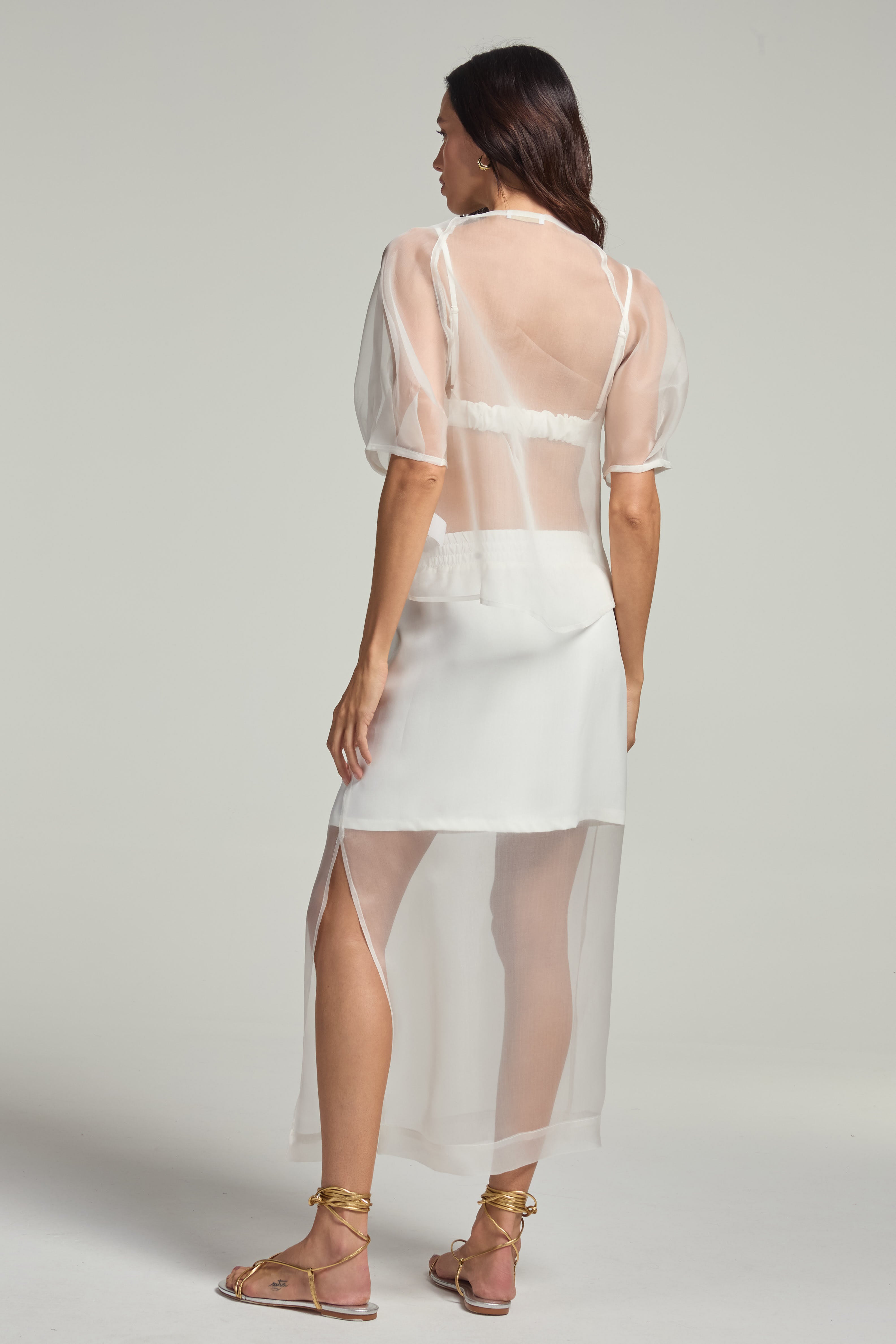Saia em organza - Off White