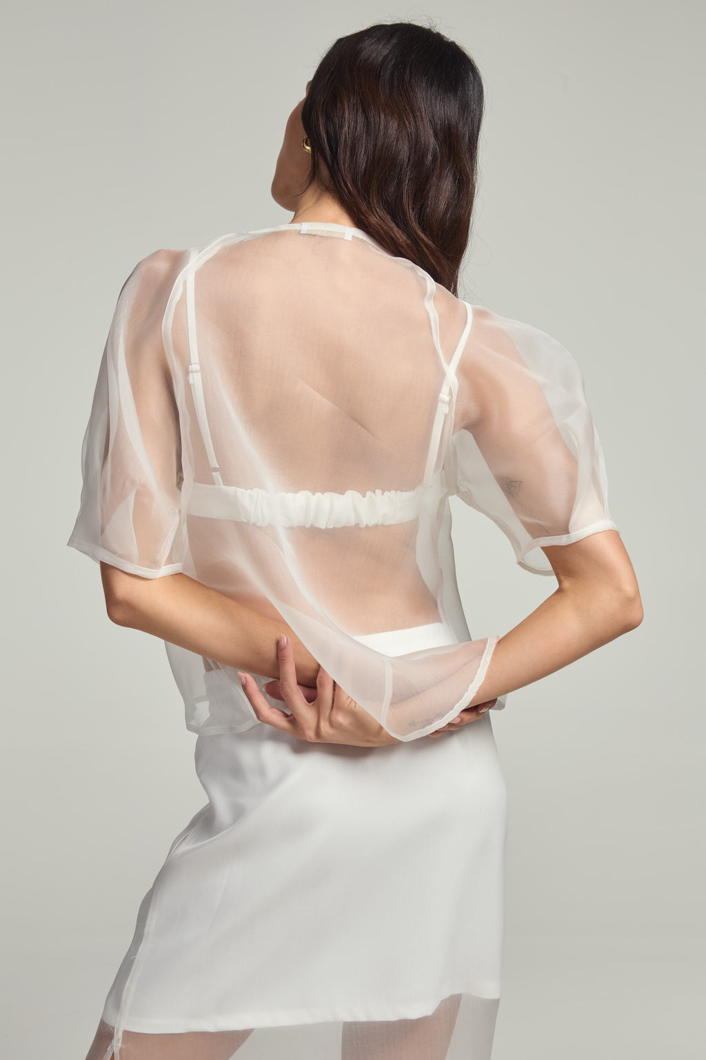 Blusa em organza - Off White