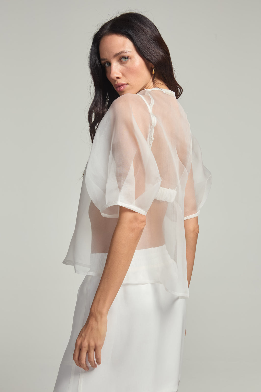 Blusa em organza - Off White