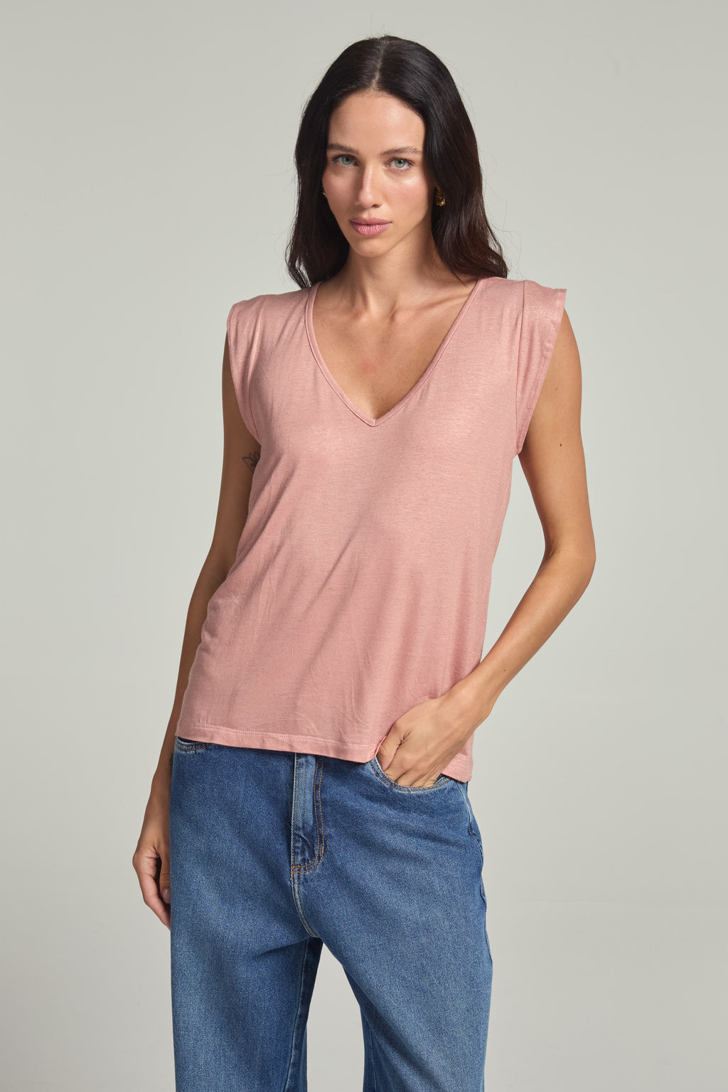 Regata babados em viscolinho - Rose