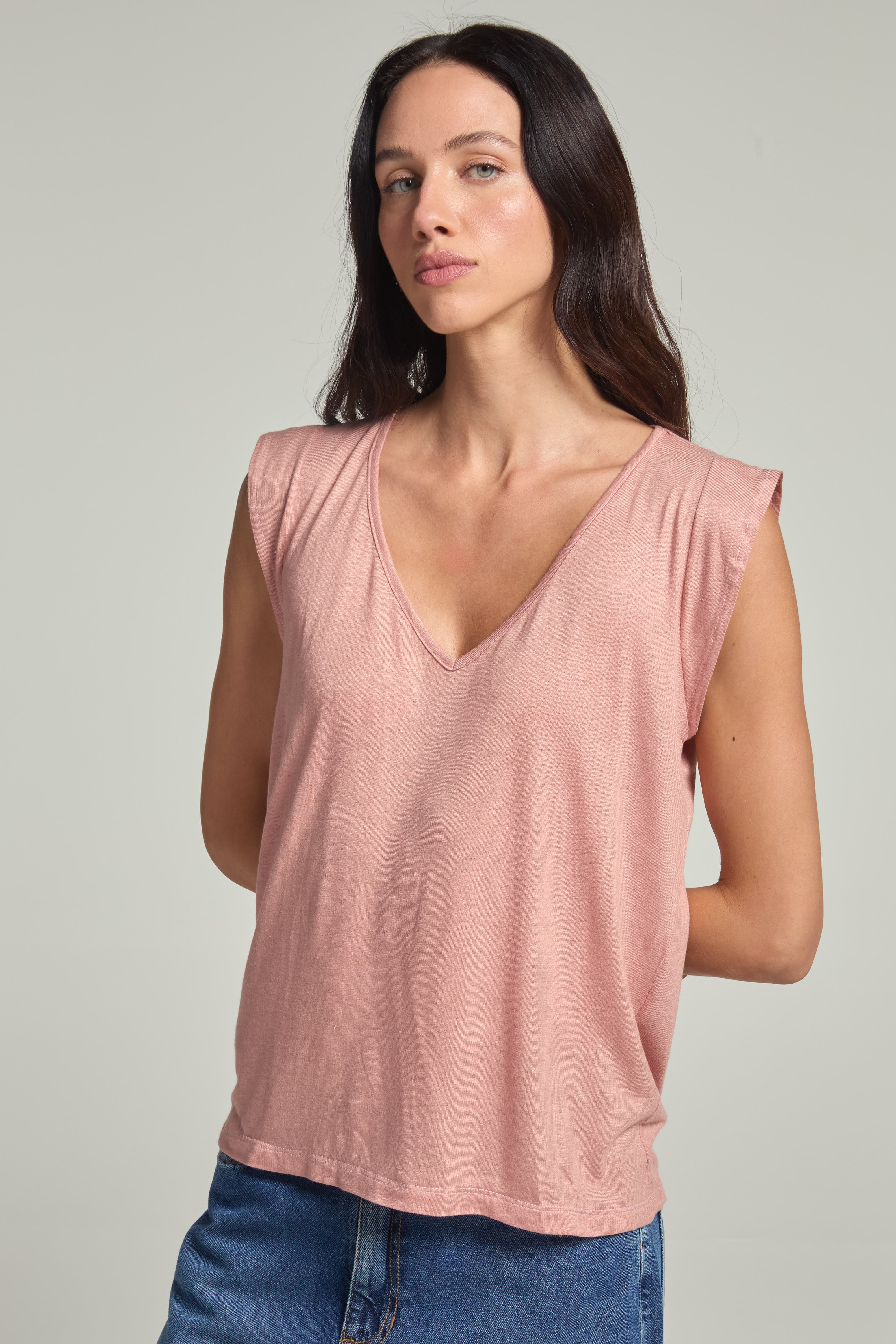 Regata babados em viscolinho - Rose